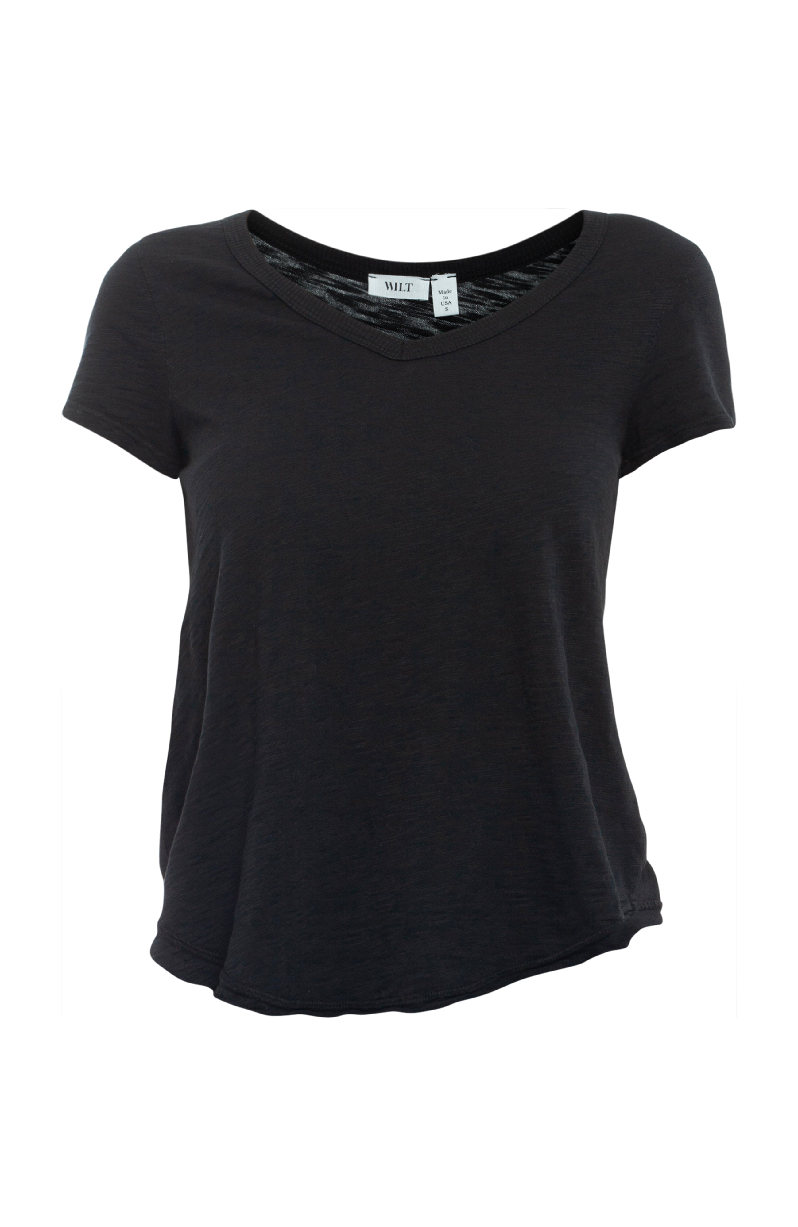Short Sleeve Shrunken V-Neck Shirttail