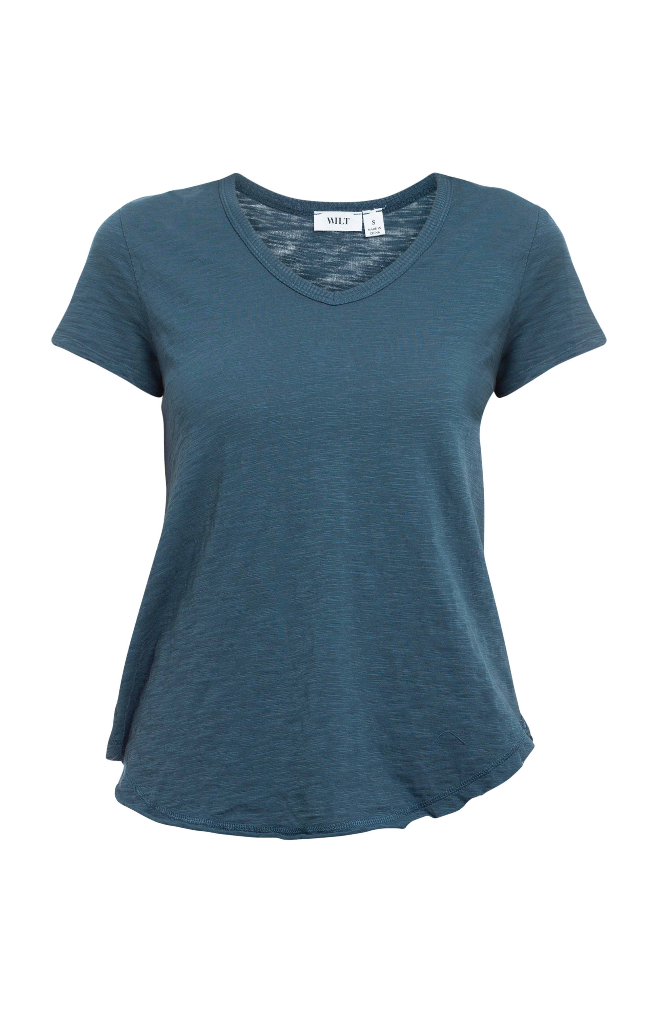 Short Sleeve Shrunken V-Neck Shirttail