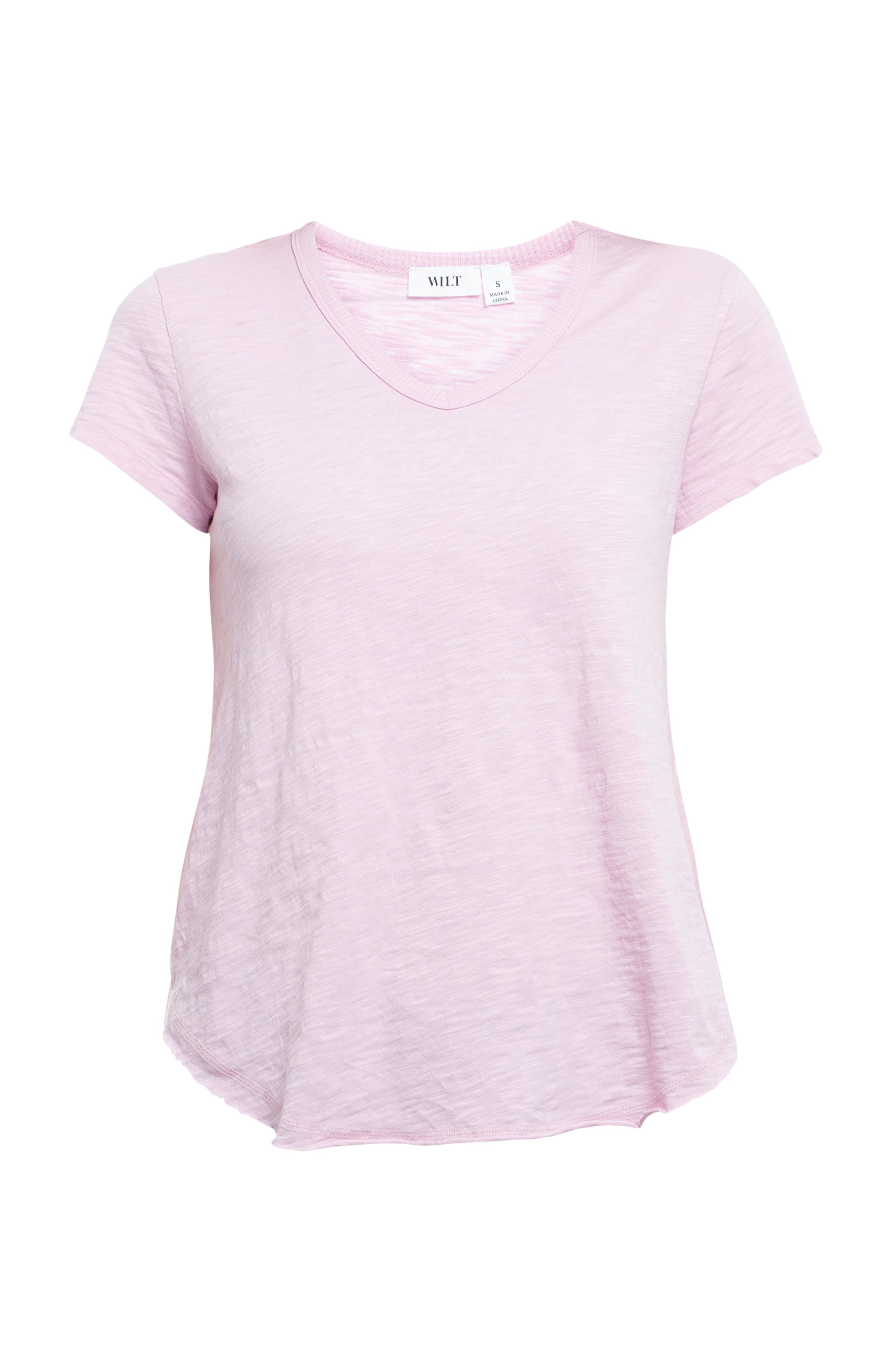 Short Sleeve Shrunken V-Neck Shirttail