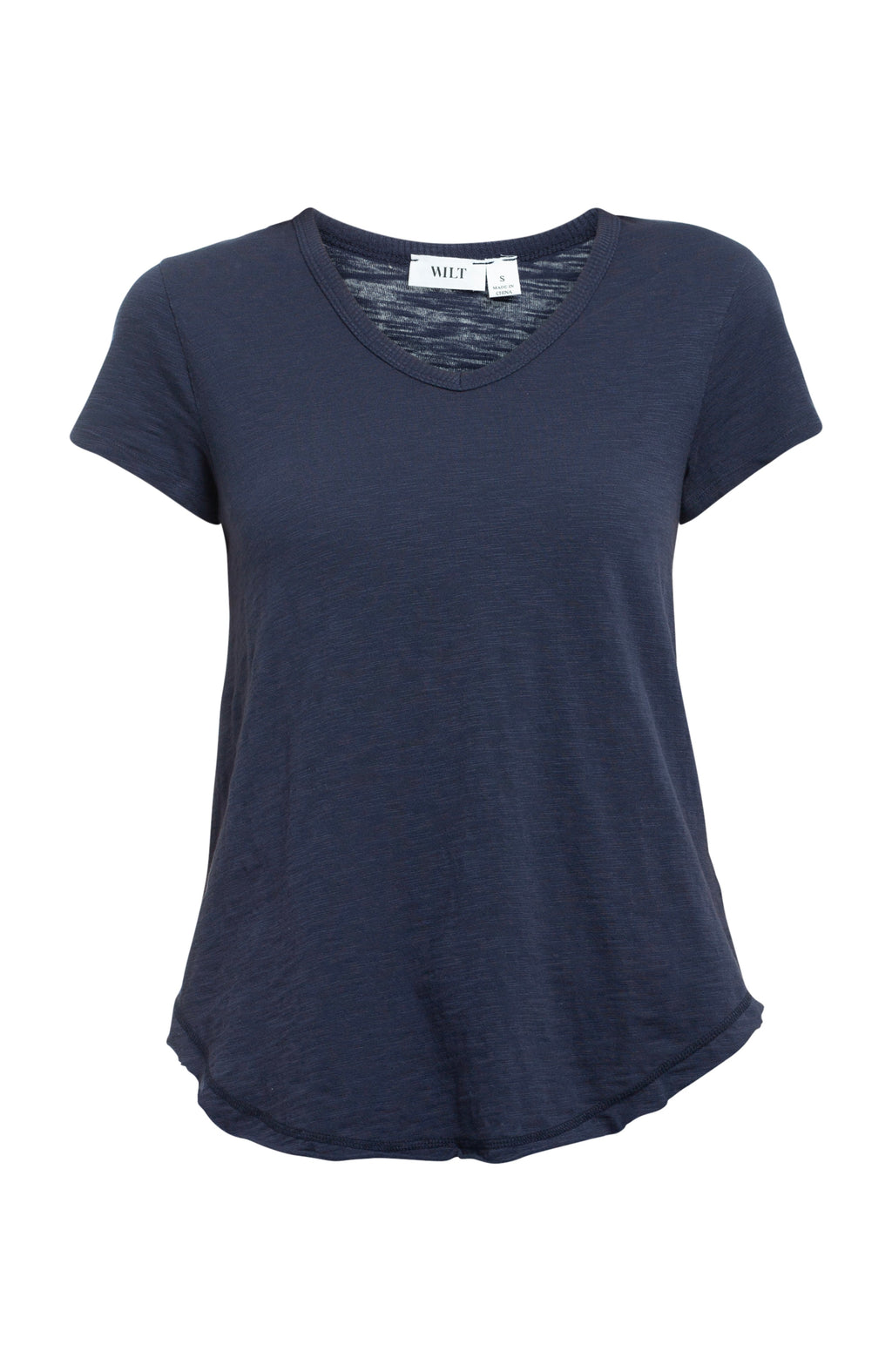 Short Sleeve Shrunken V-Neck Shirttail