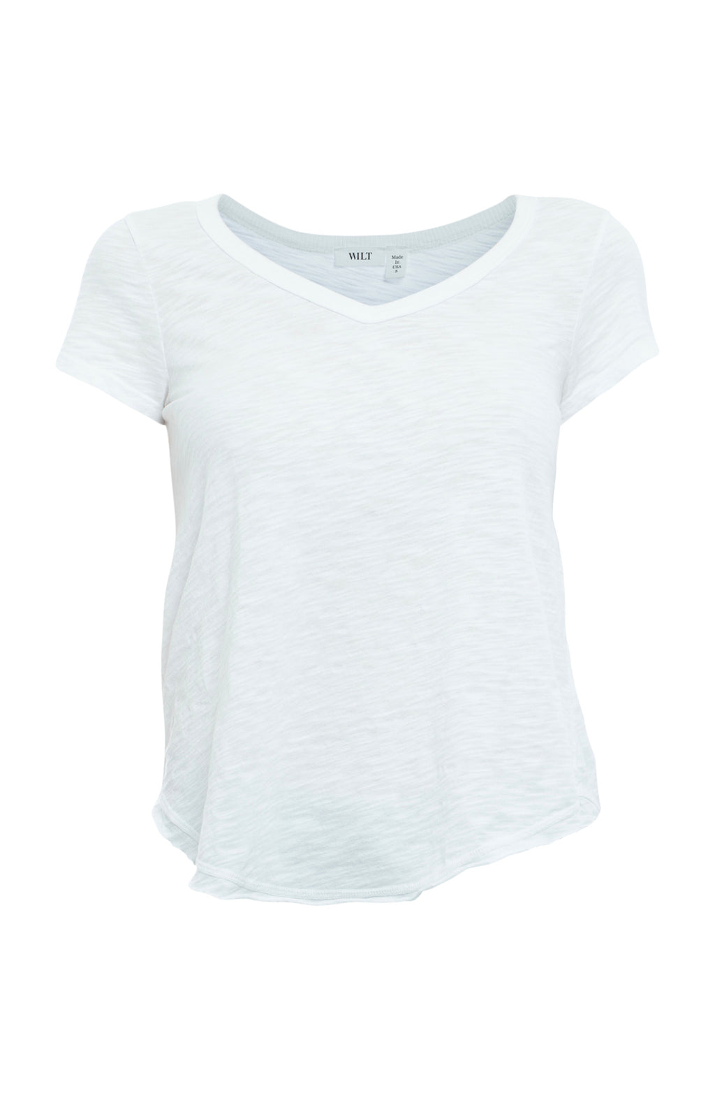 Short Sleeve Shrunken V-Neck Shirttail