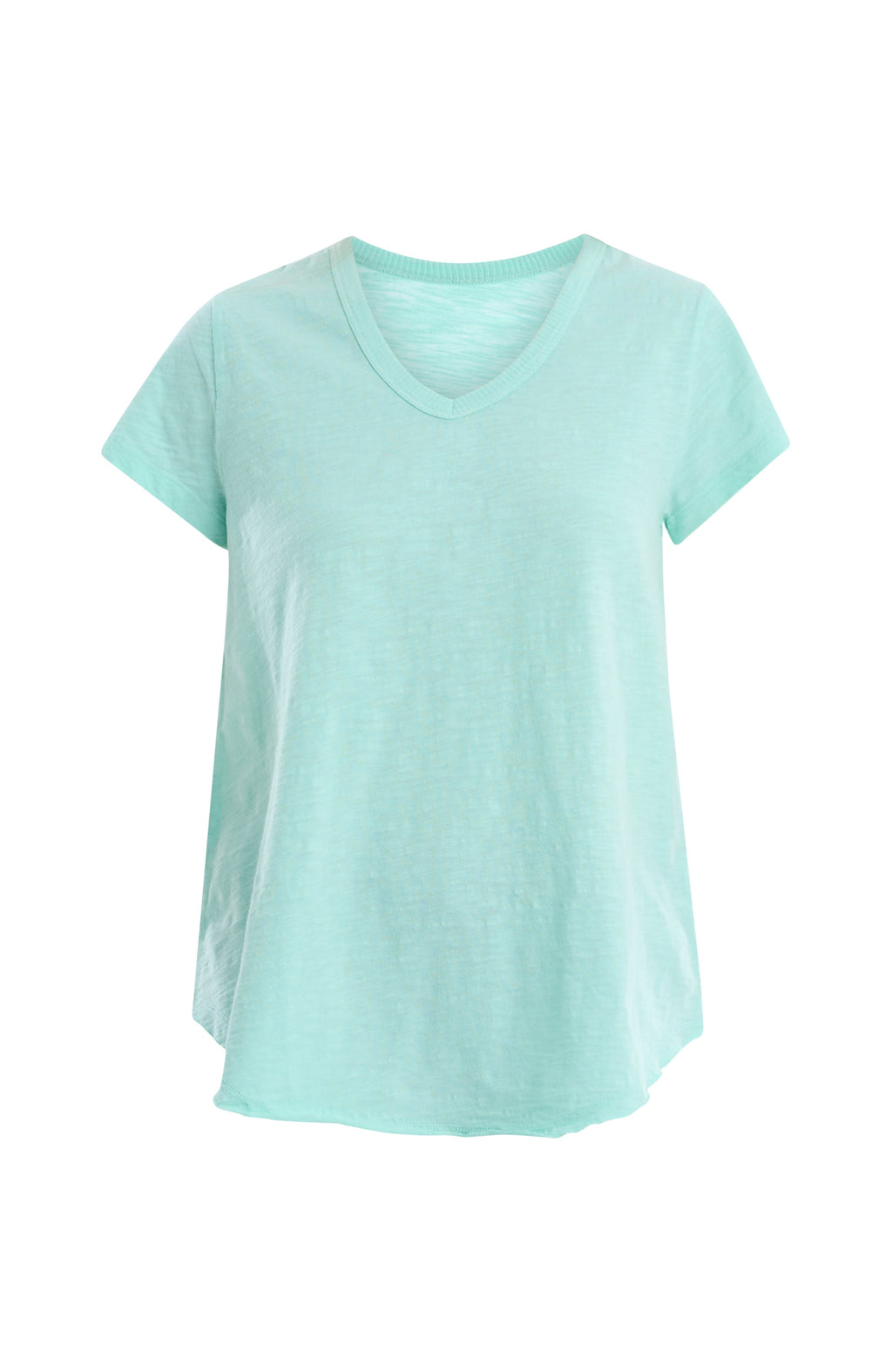 Short Sleeve Shrunken V-Neck Shirttail