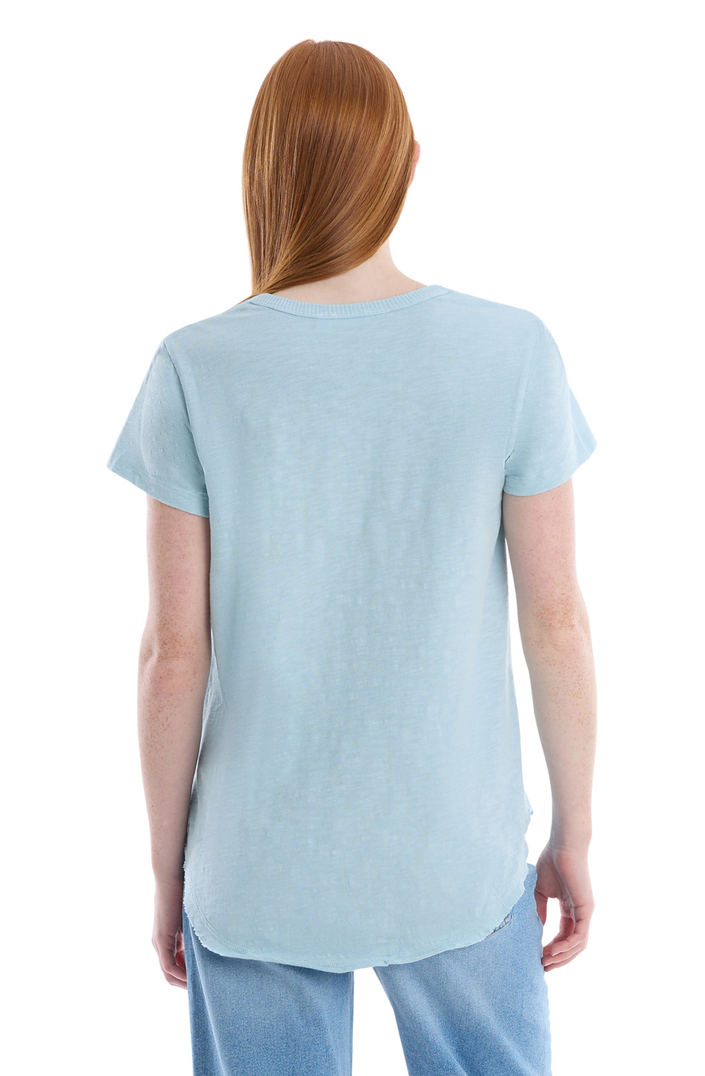 Short Sleeve Shrunken V-Neck Shirttail