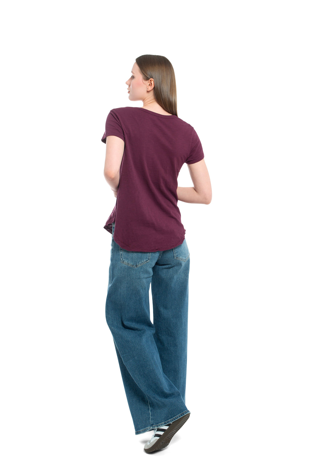 Short Sleeve Shrunken V-Neck Shirttail