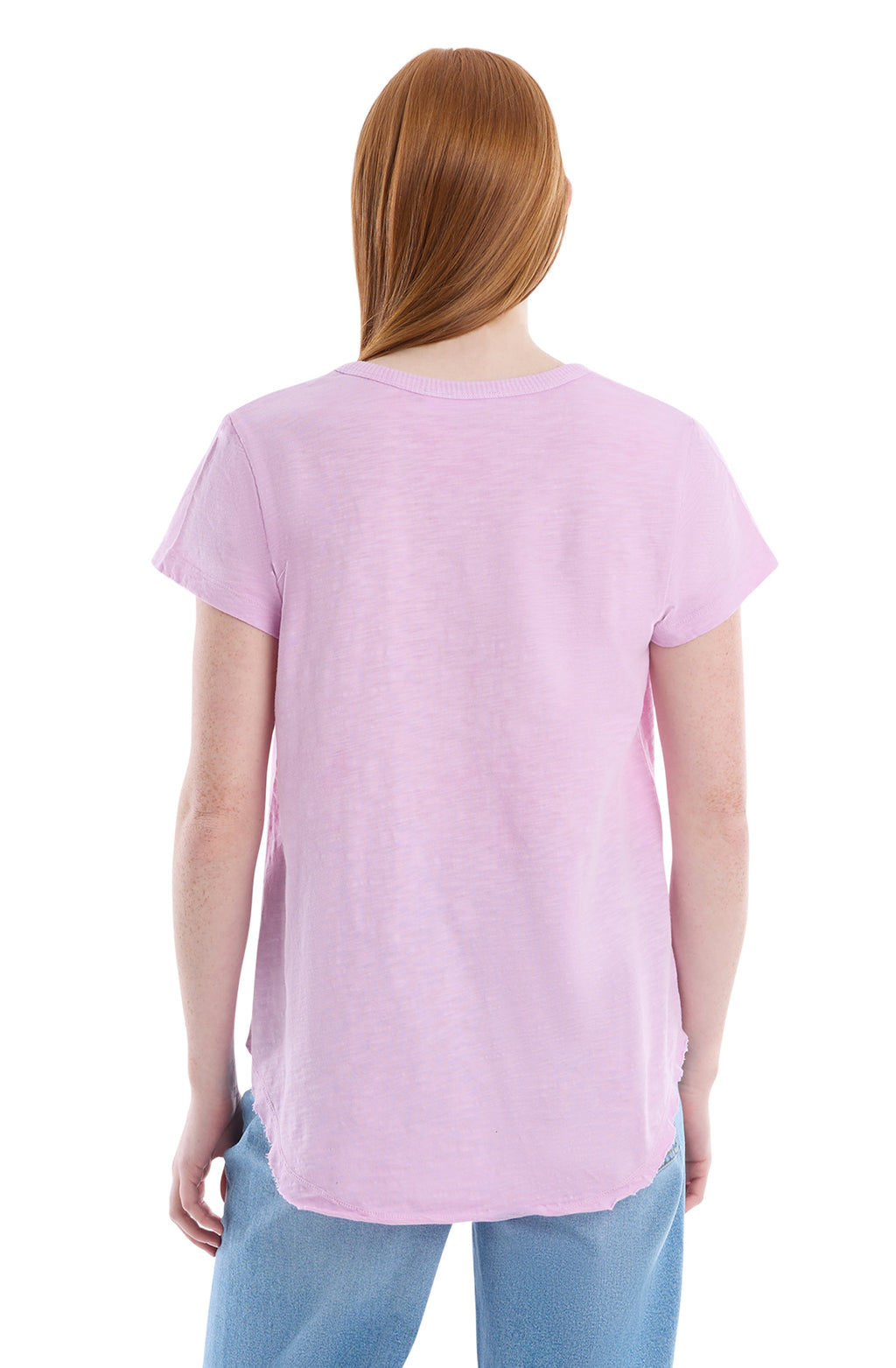 Short Sleeve Shrunken V-Neck Shirttail