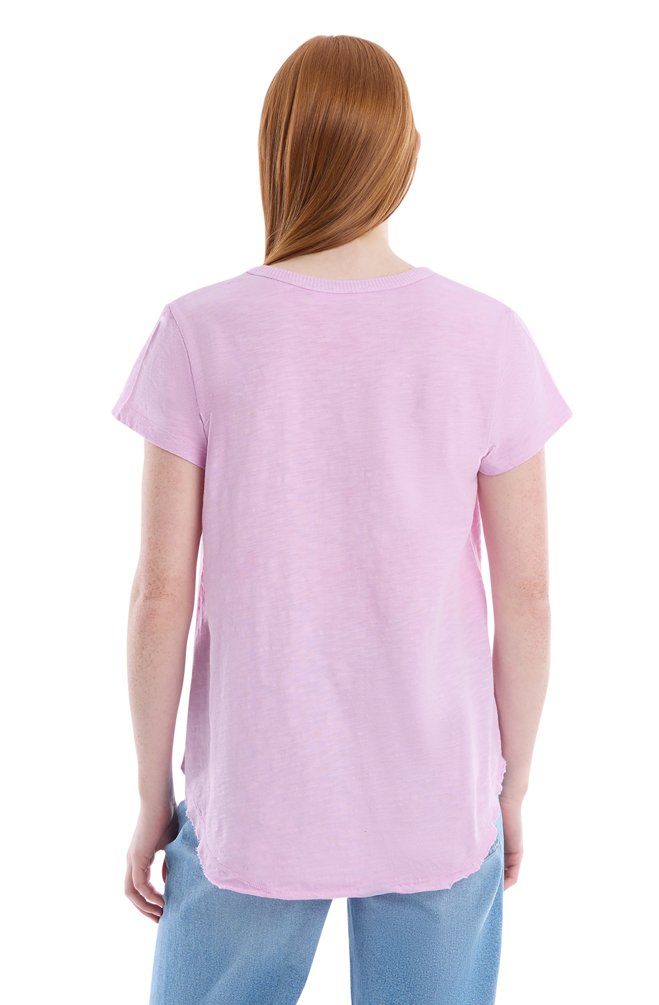 Short Sleeve Shrunken V-Neck Shirttail