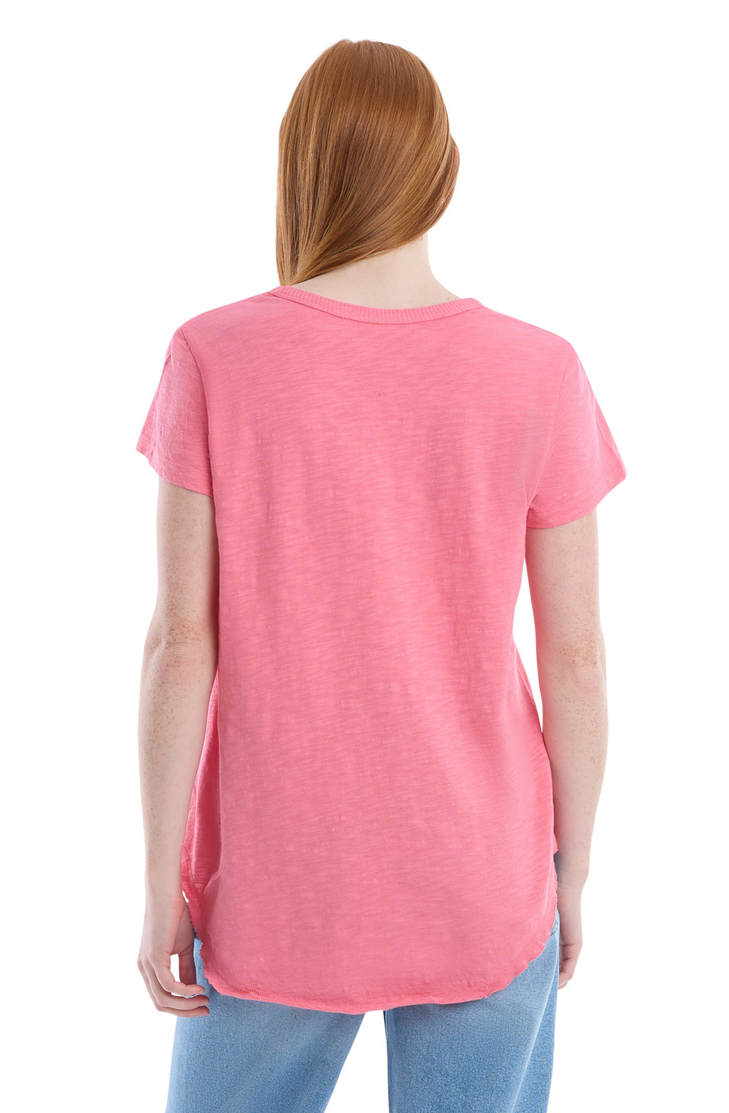 Short Sleeve Shrunken V-Neck Shirttail