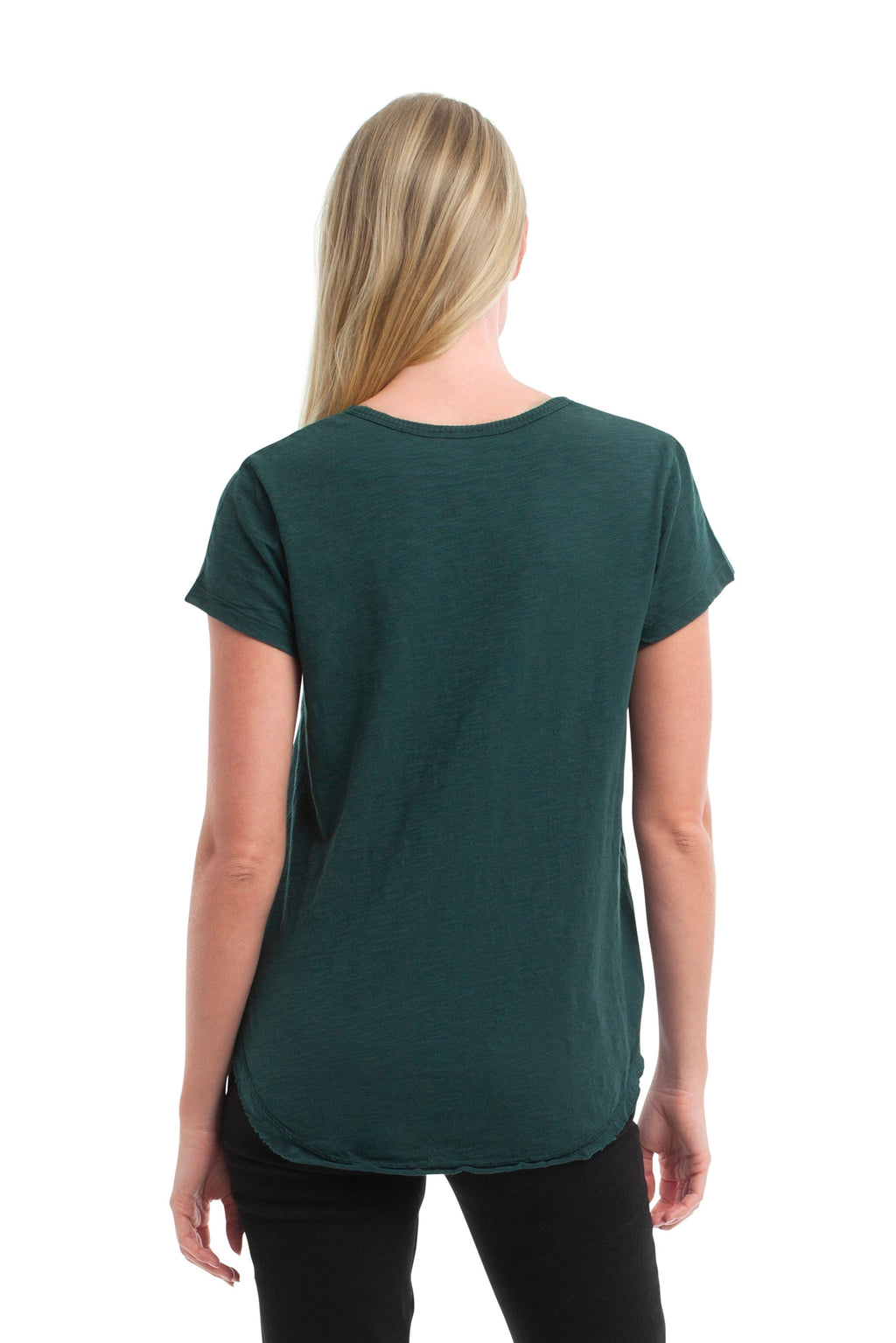 Short Sleeve Shrunken V-Neck Shirttail