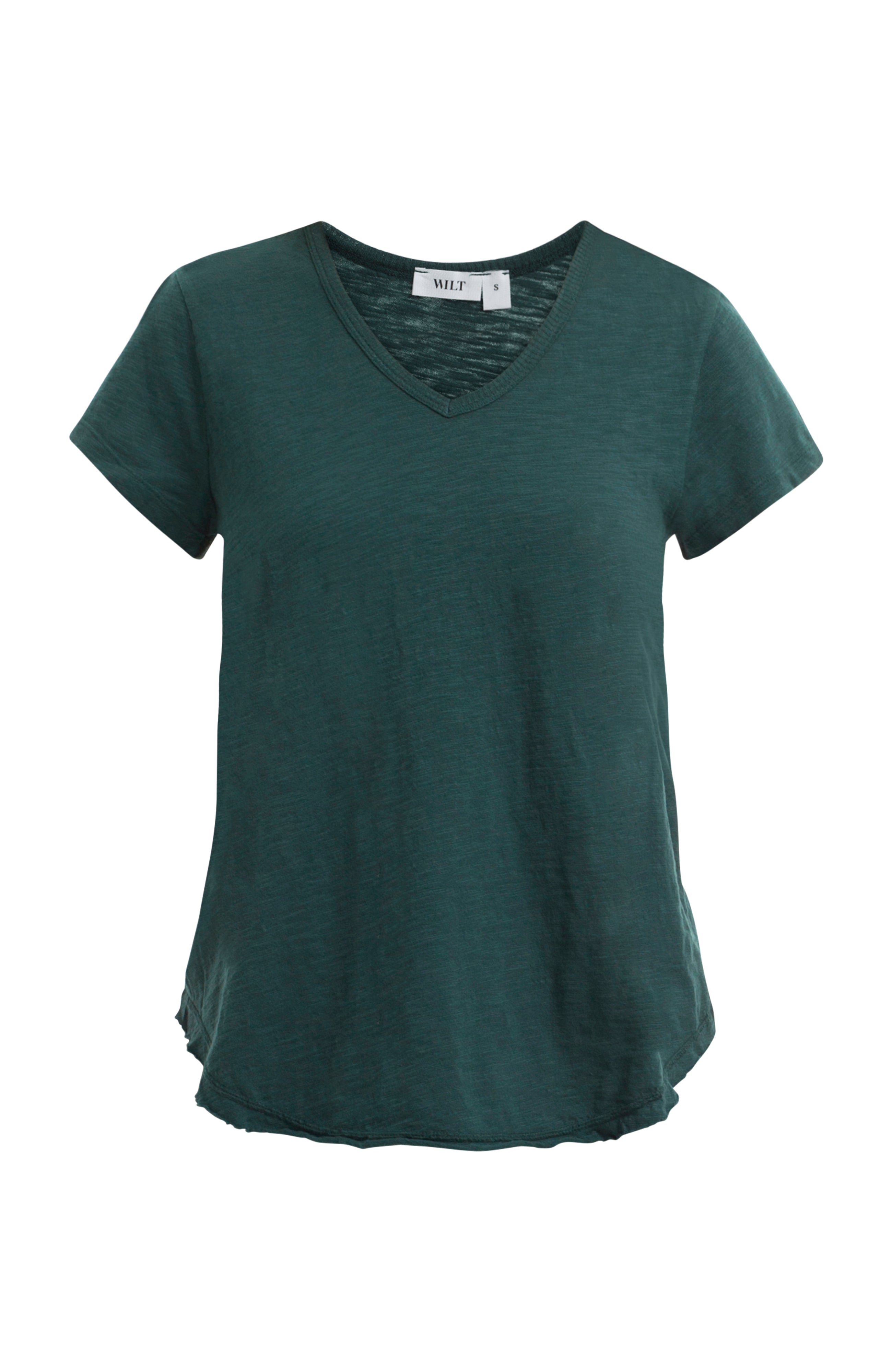 Short Sleeve Shrunken V-Neck Shirttail