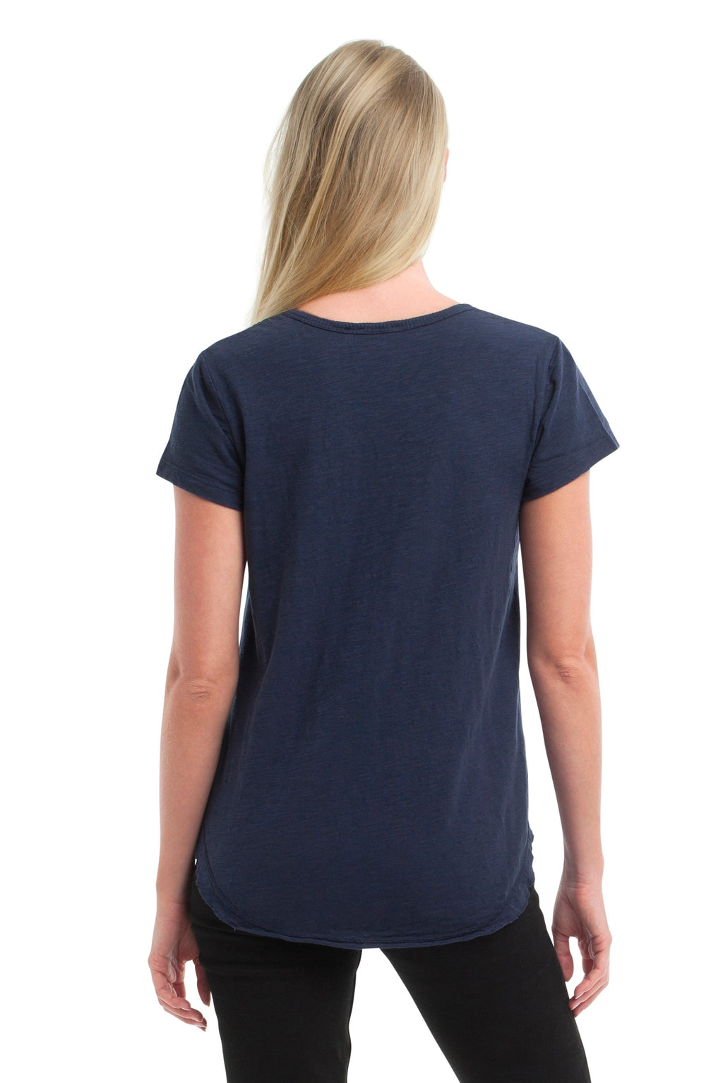 Short Sleeve Shrunken V-Neck Shirttail