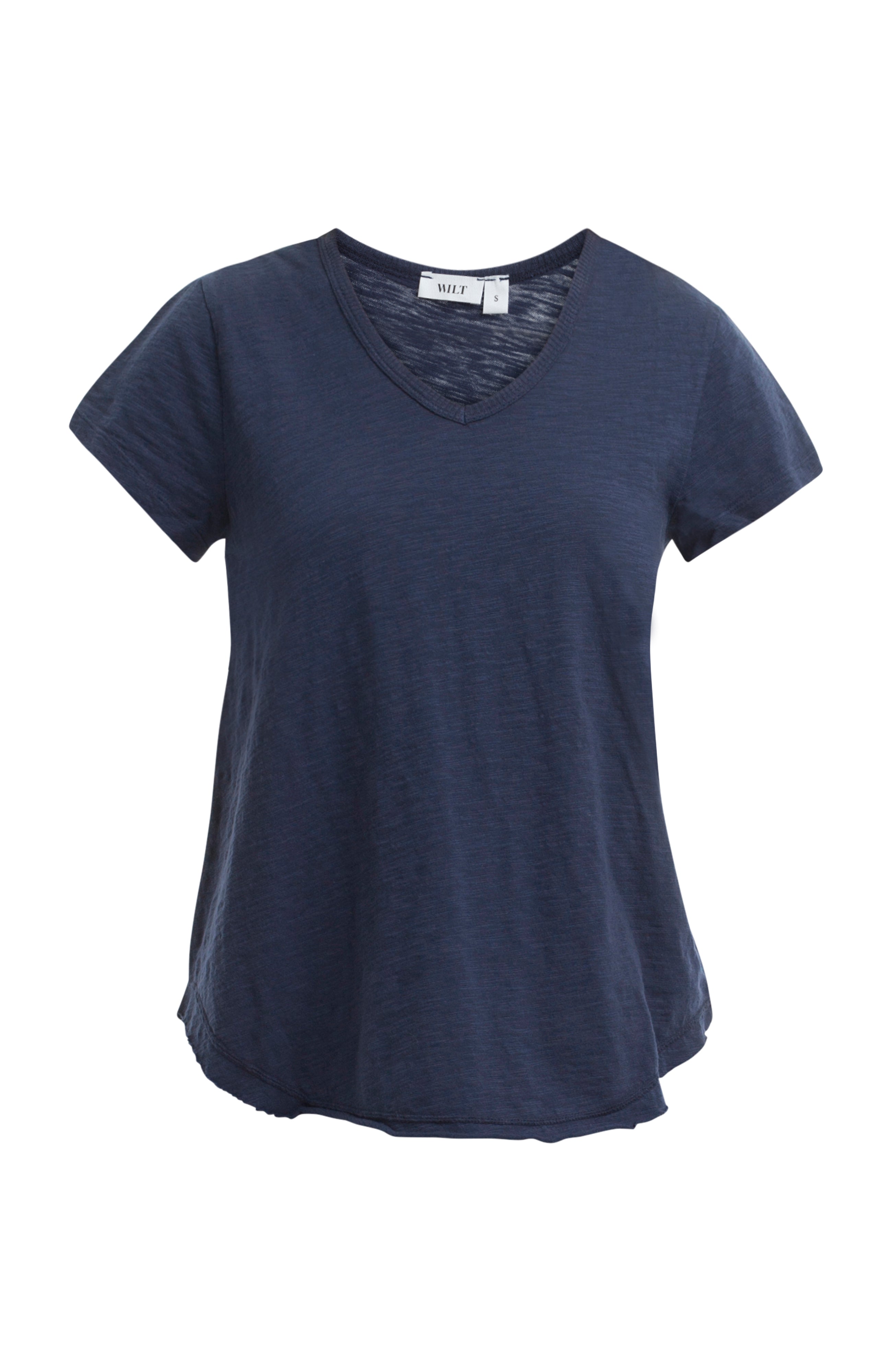 Short Sleeve Shrunken V-Neck Shirttail