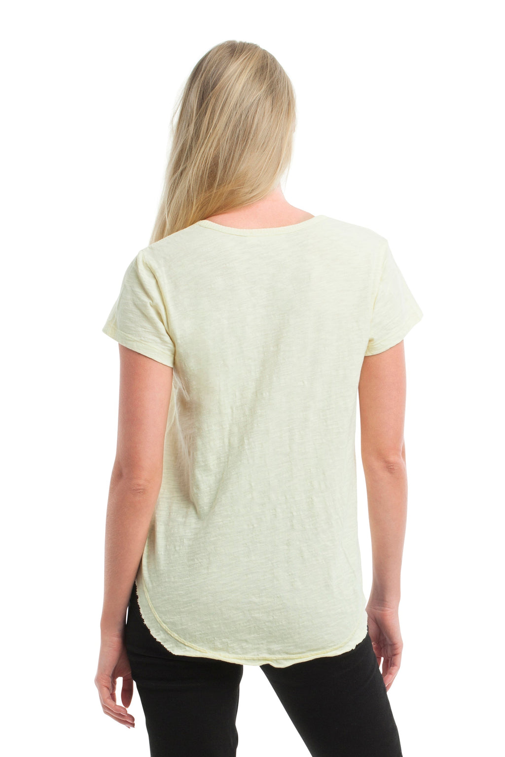 Short Sleeve Shrunken V-Neck Shirttail