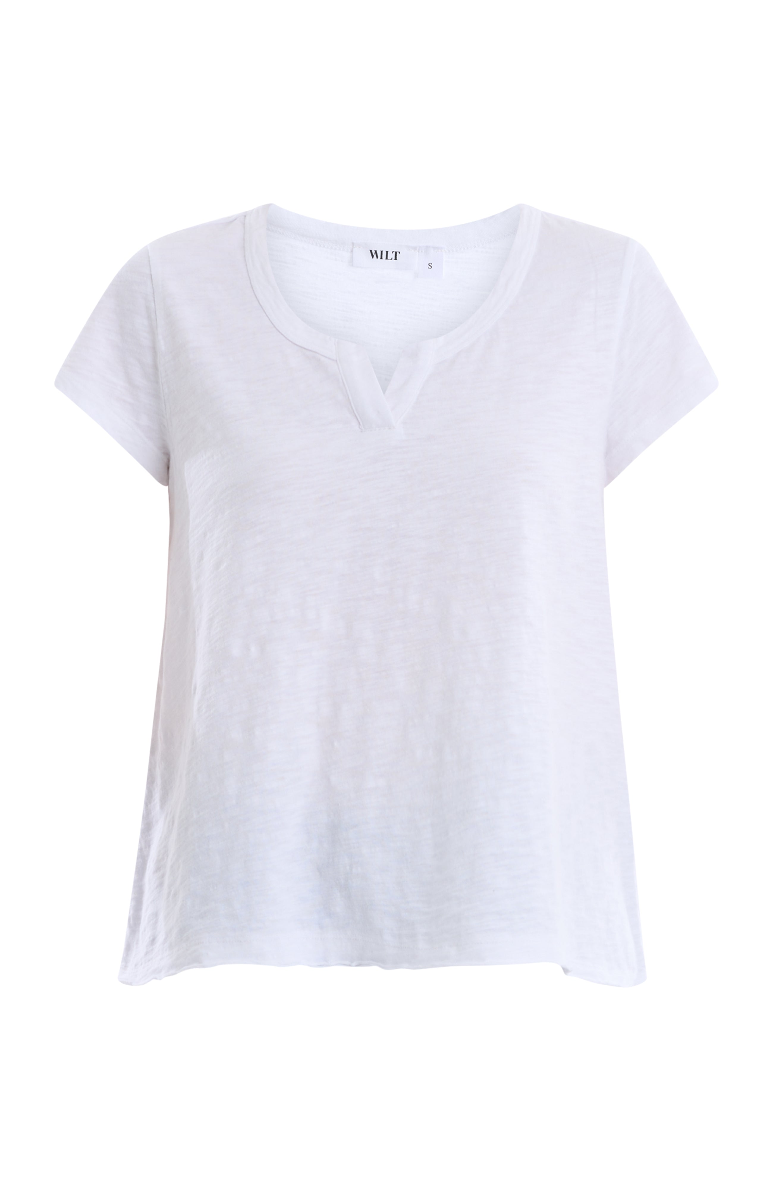 Short sleeve placket hi-lo tee