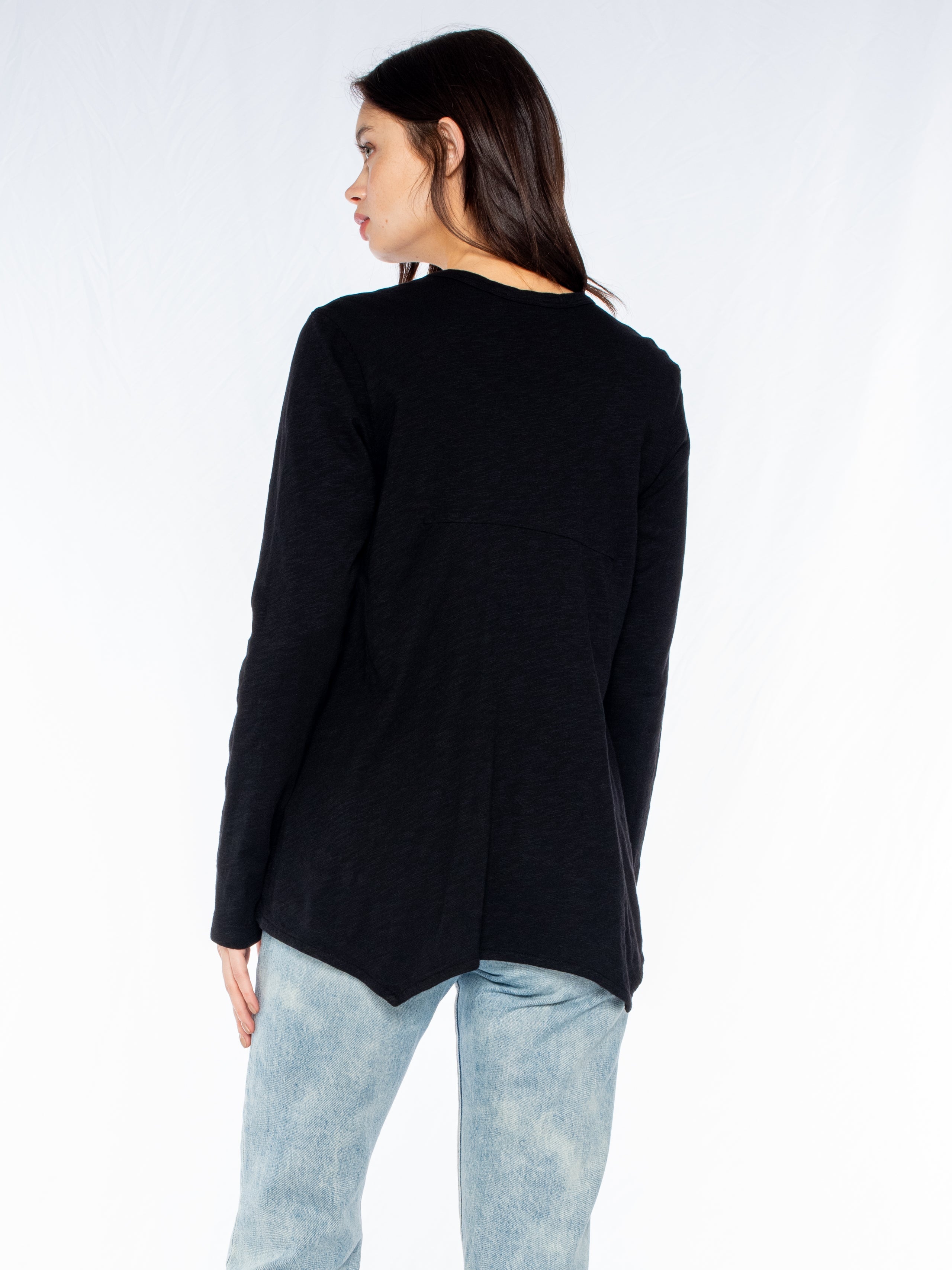 Long Sleeve Shrunken Boyfriend Top