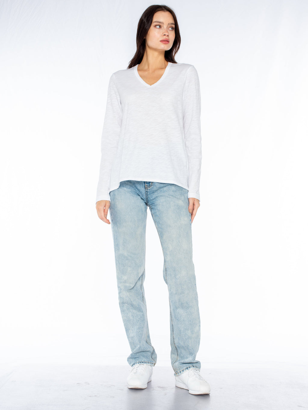 Long Sleeve Shrunken Boyfriend Top