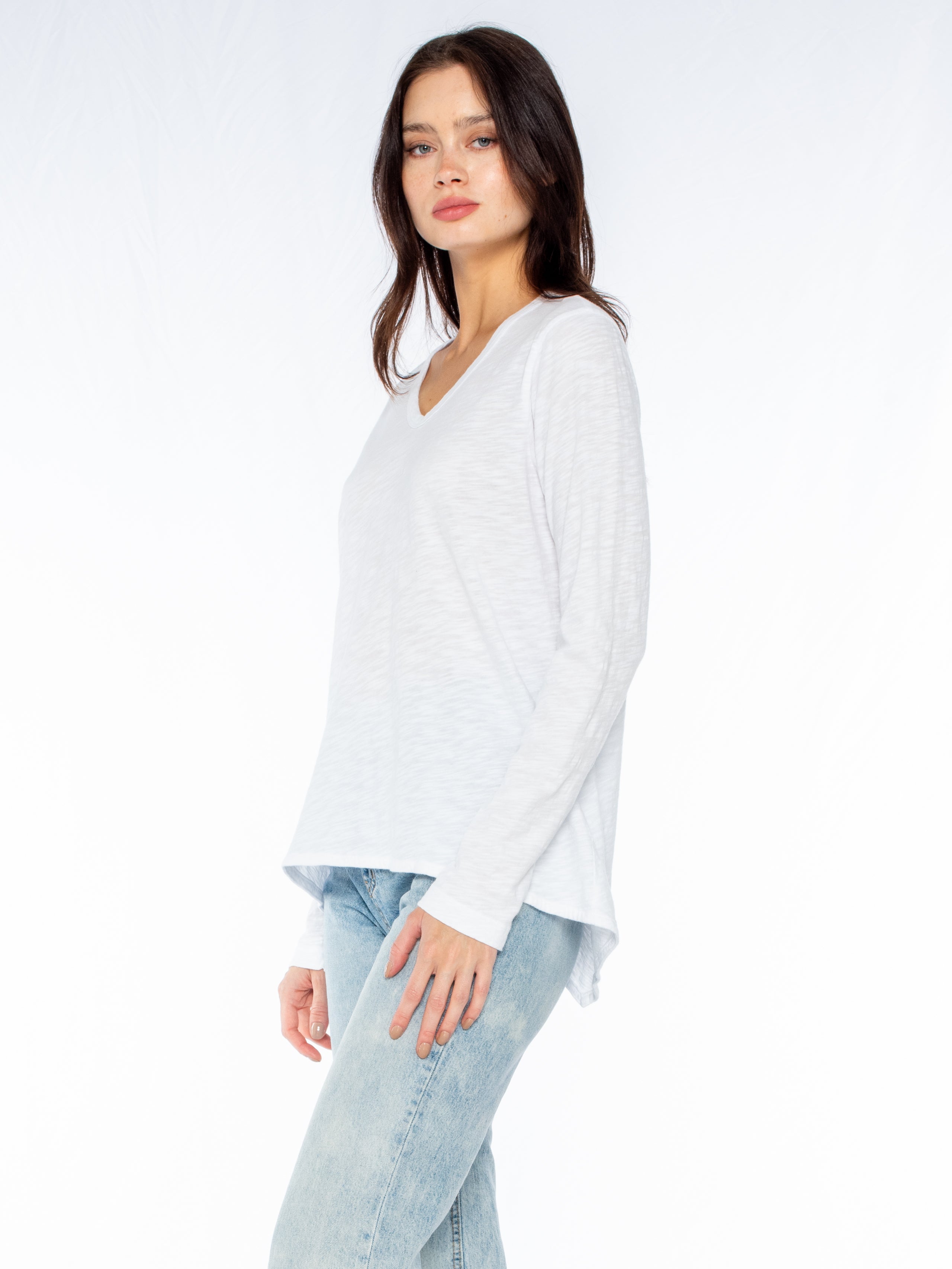 Long Sleeve Shrunken Boyfriend Top