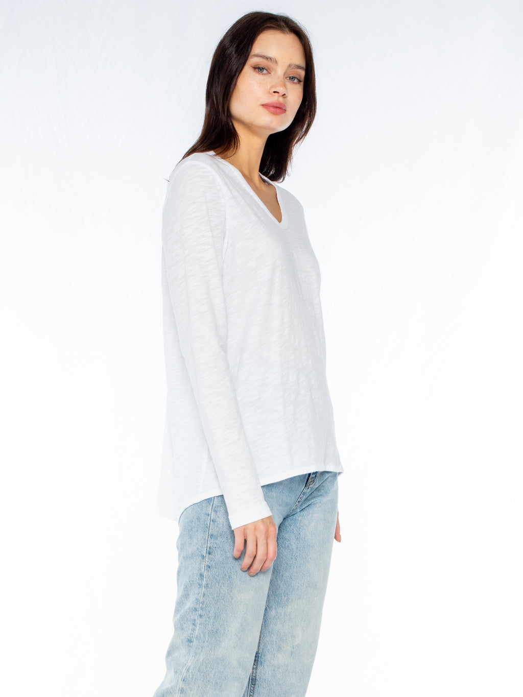 Long Sleeve Shrunken Boyfriend Top