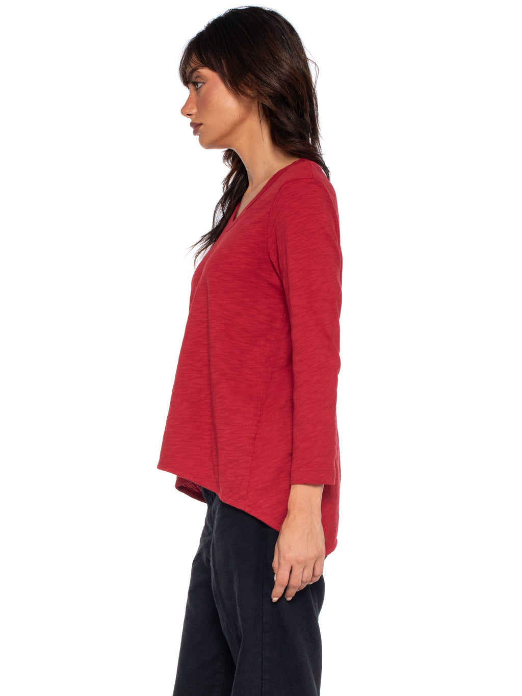 Scoopy Neck 3/4 Sleeve Boyfriend Tee