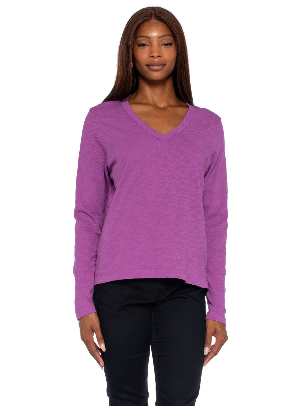 V-Neck Long Sleeve Baby Baby Fit Tee