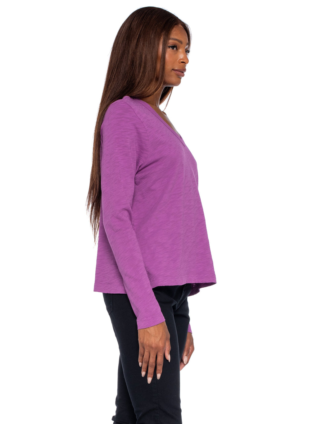 V-Neck Long Sleeve Baby Baby Fit Tee