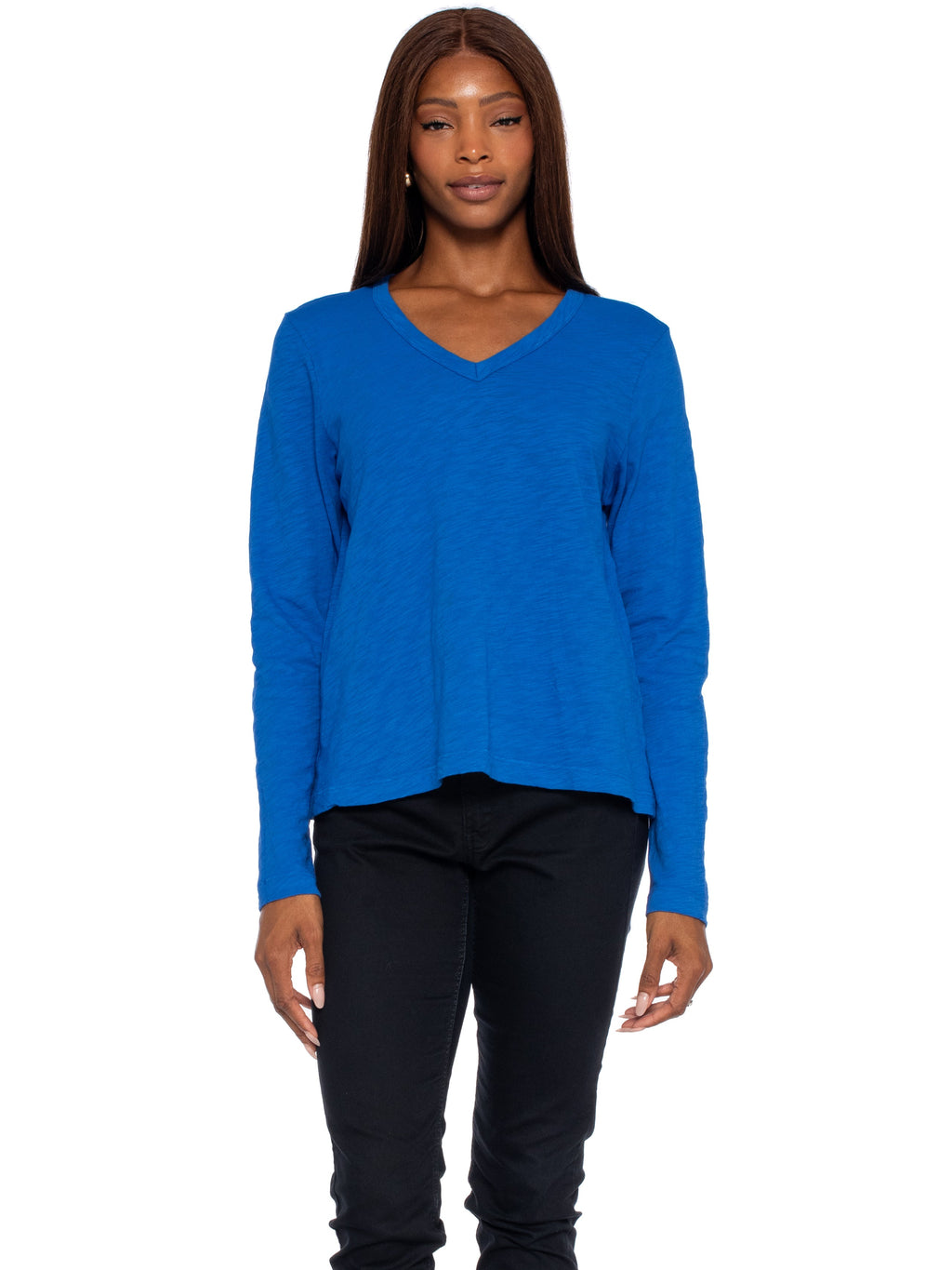 V-Neck Long Sleeve Baby Baby Fit Tee
