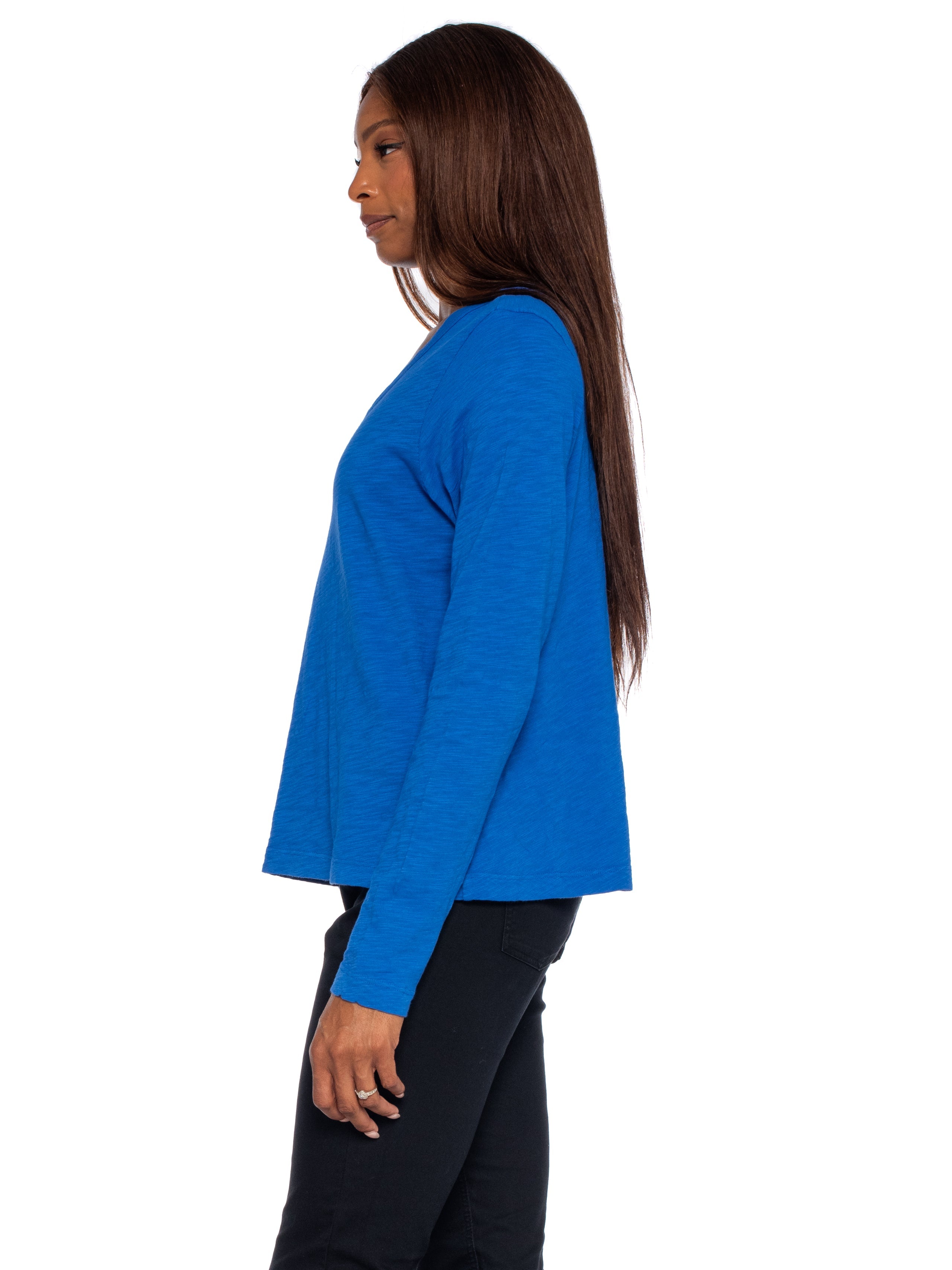 V-Neck Long Sleeve Baby Baby Fit Tee
