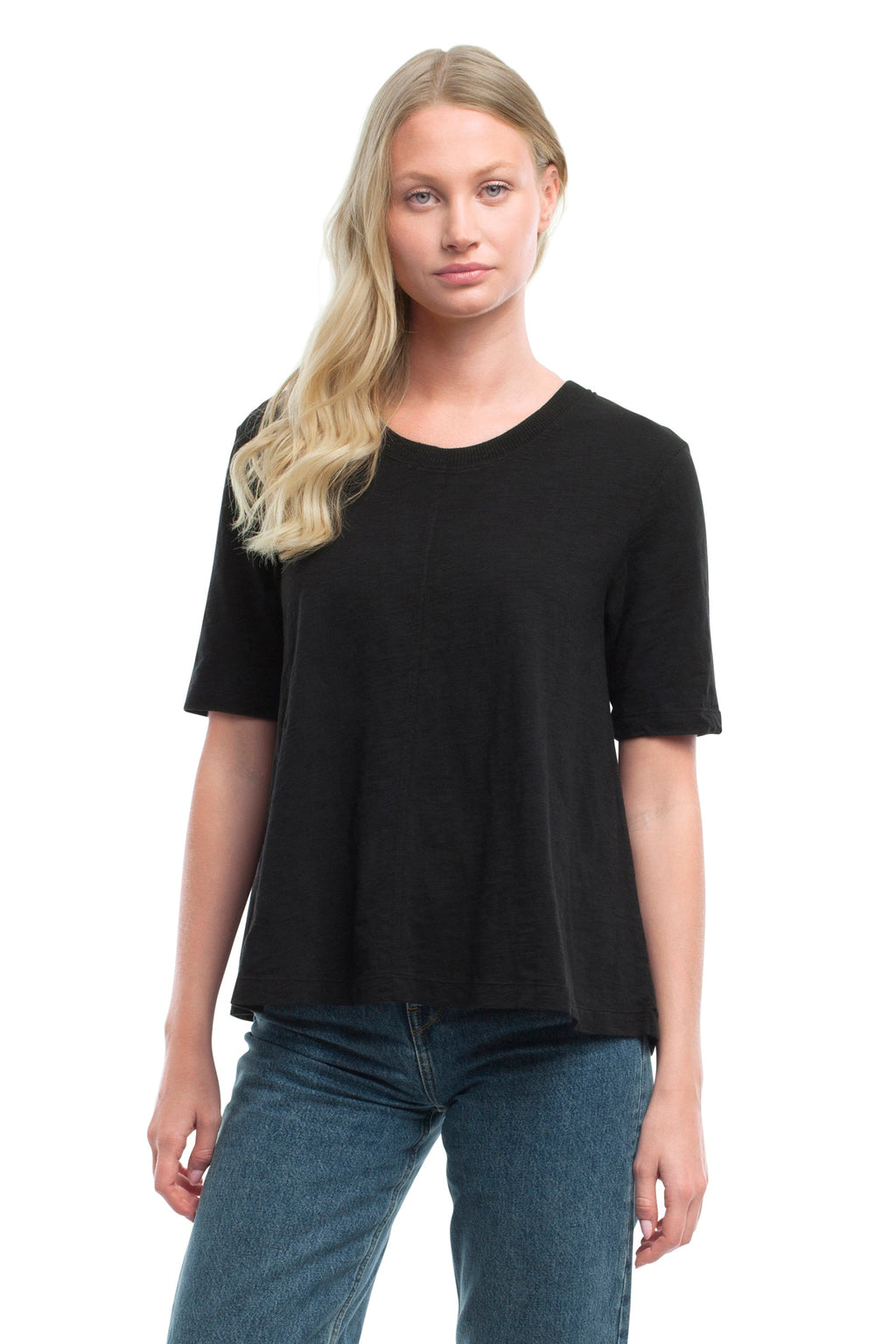 Elbow Sleeve Trapeze Top