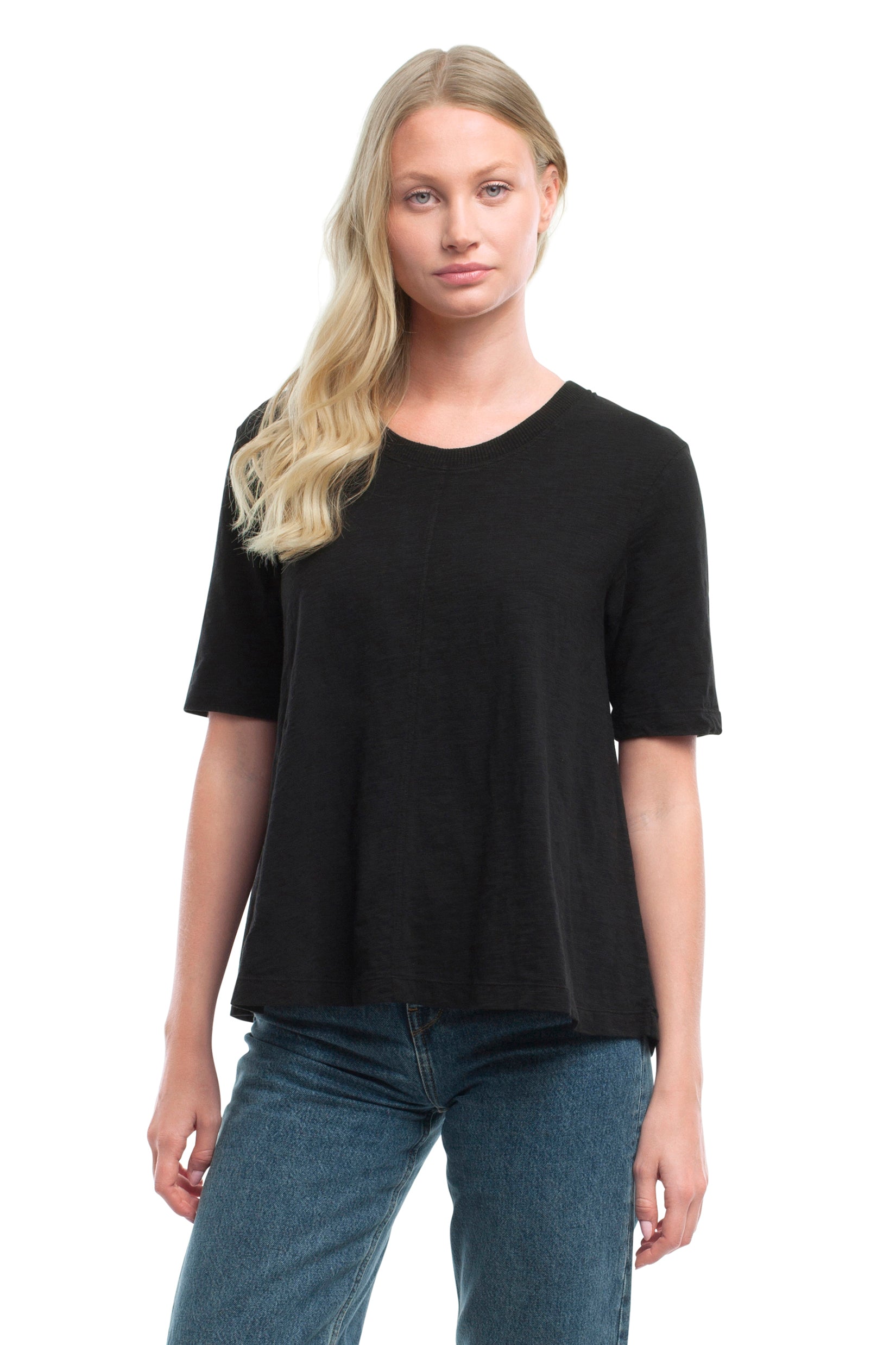 Elbow Sleeve Trapeze Top