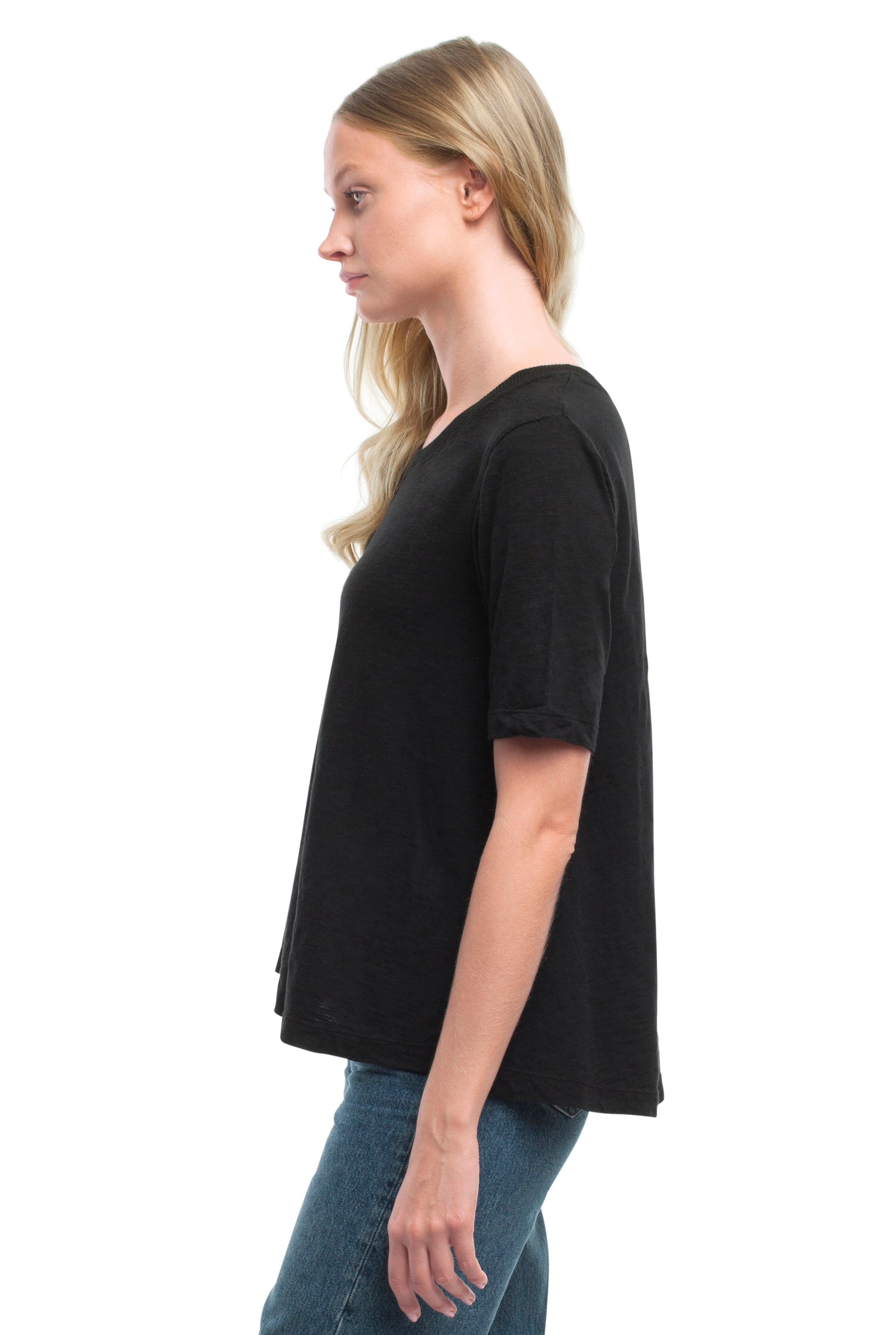 Elbow Sleeve Trapeze Top