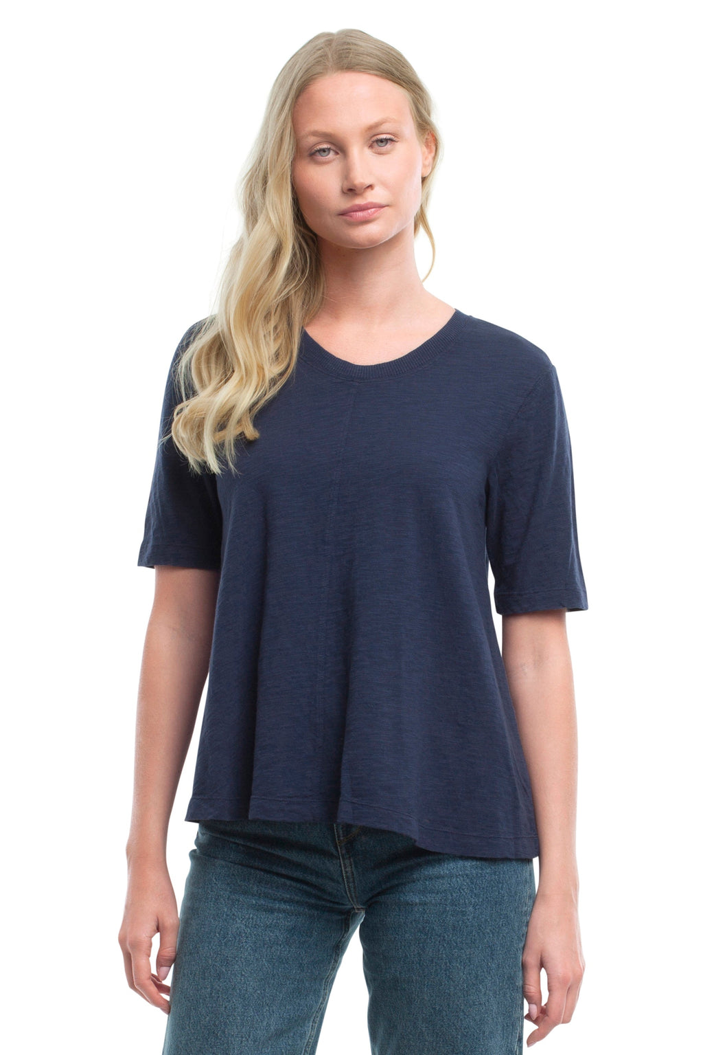 Elbow Sleeve Trapeze Top