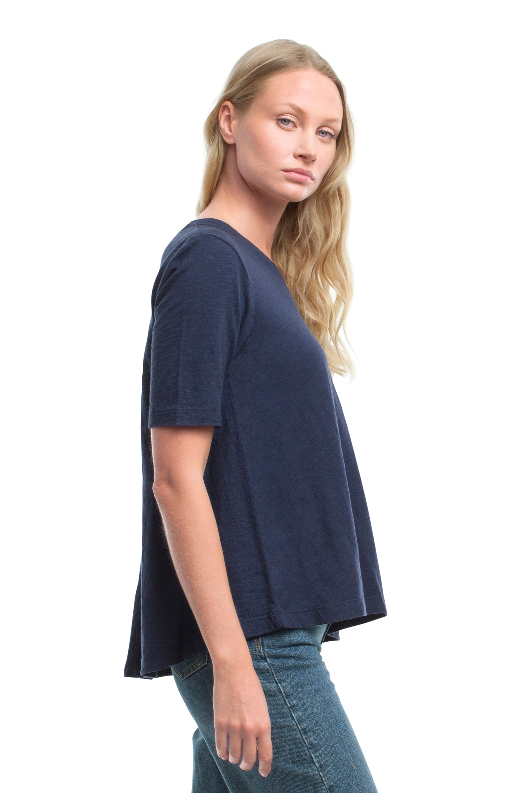 Elbow Sleeve Trapeze Top