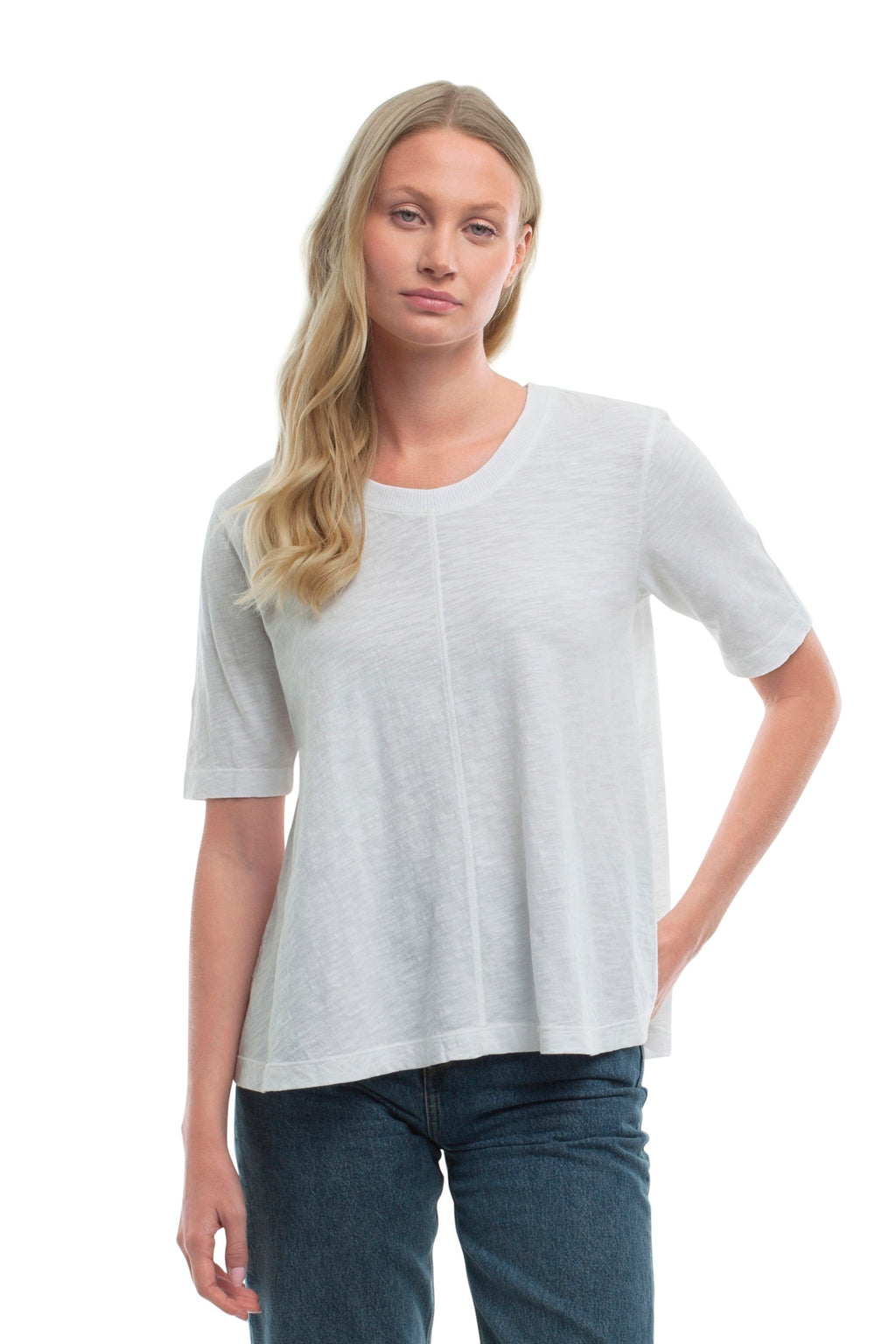Elbow Sleeve Trapeze Top
