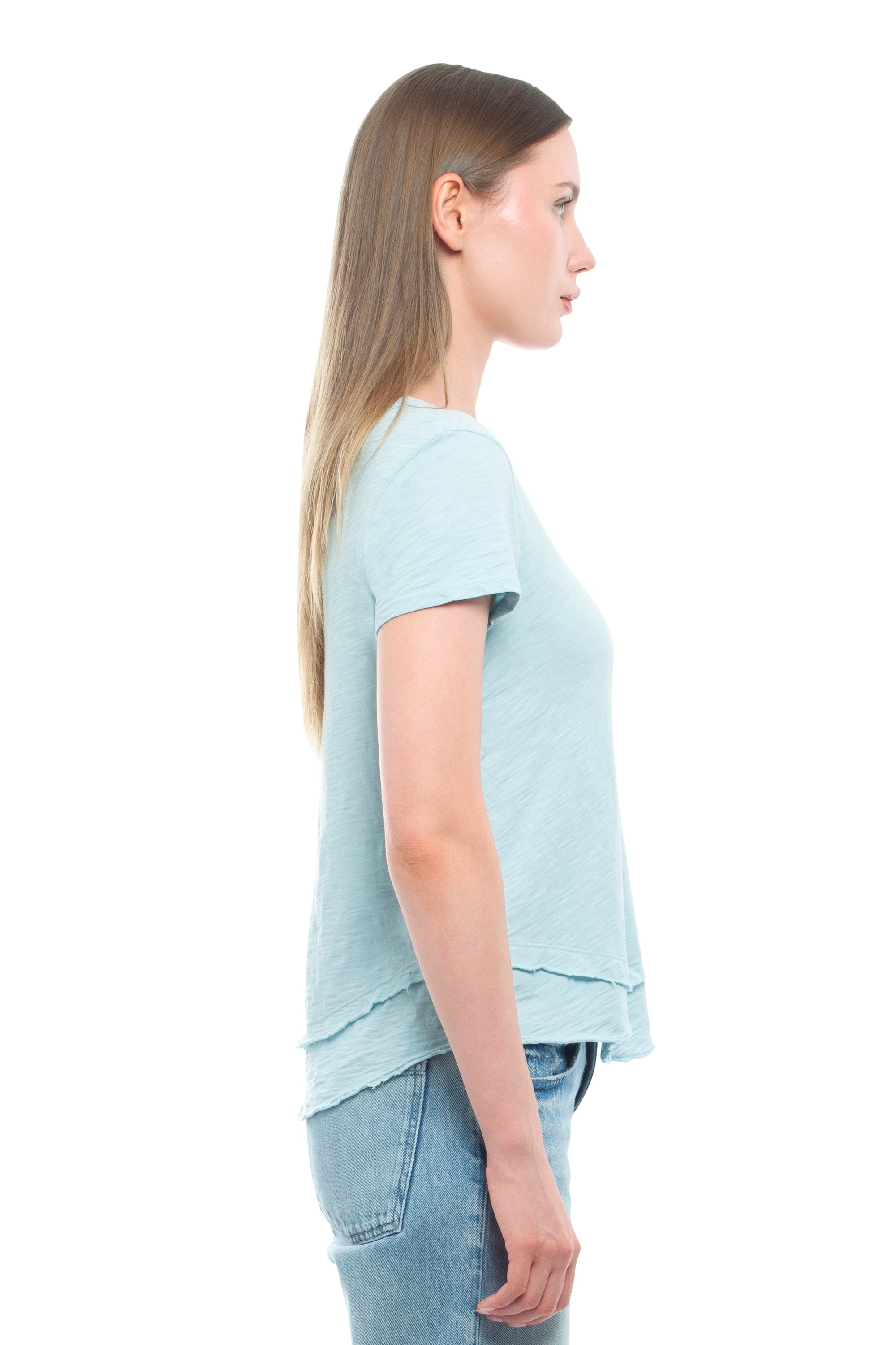 Short Sleeve Mock Layer Tee