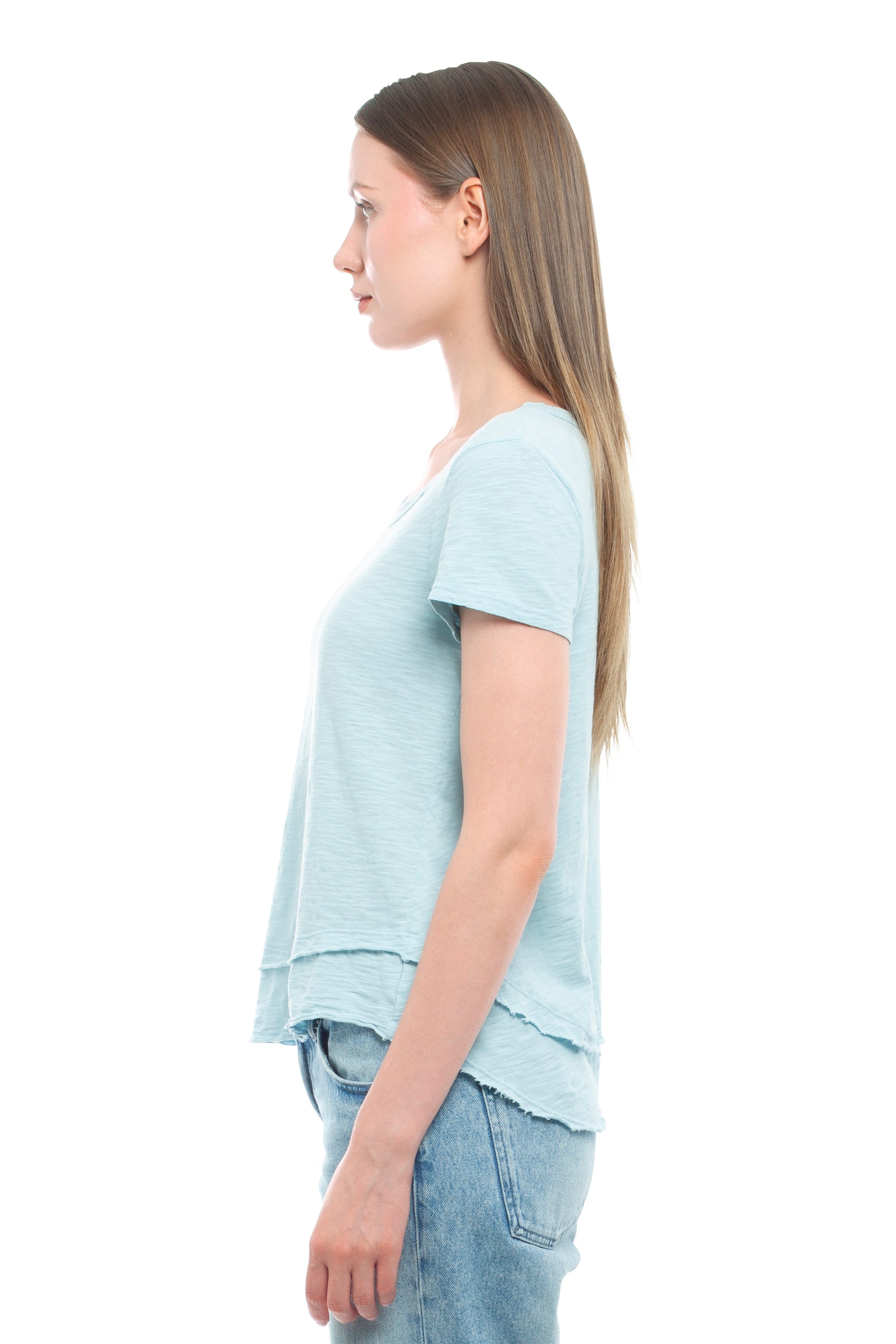 Short Sleeve Mock Layer Tee