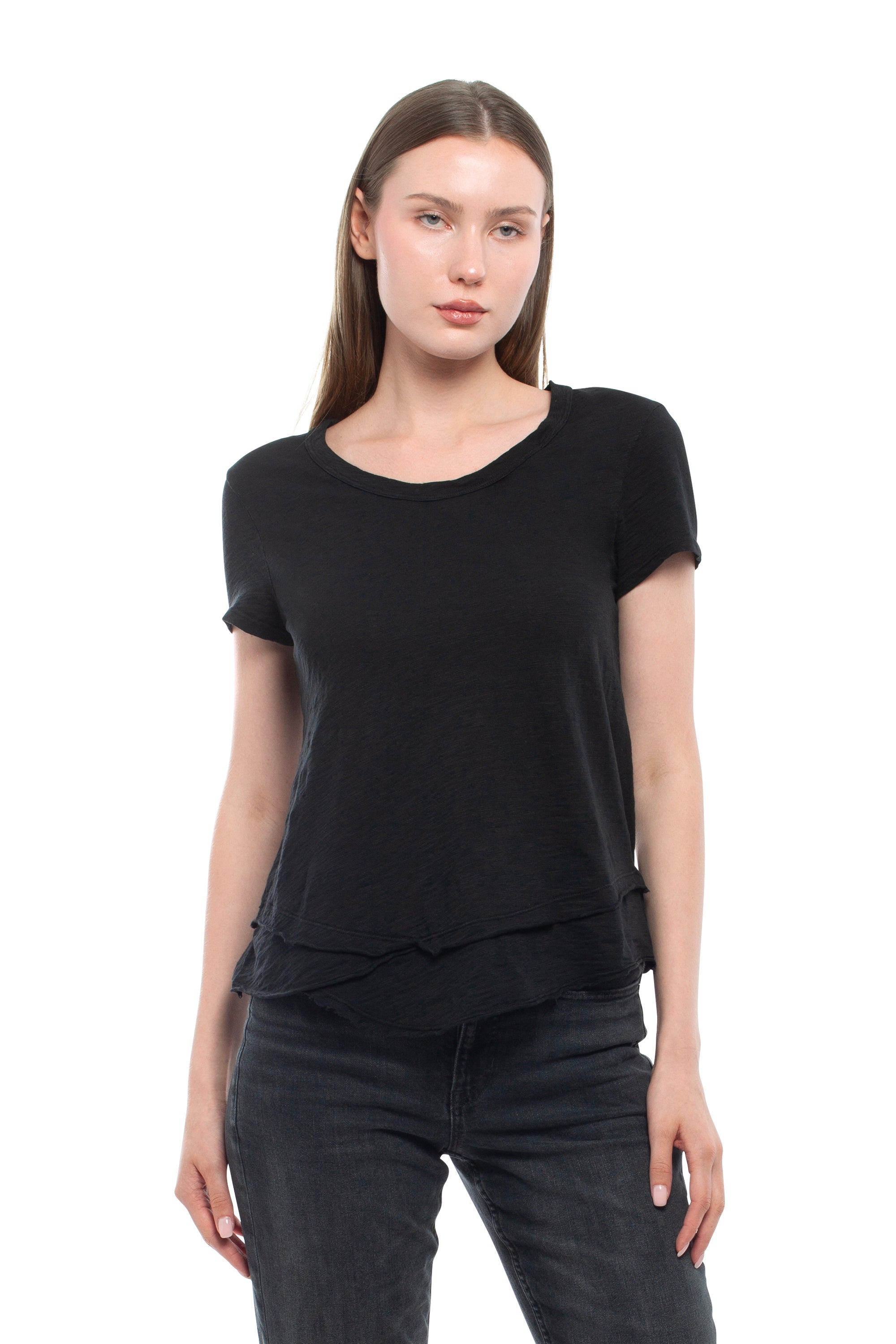 Short Sleeve Mock Layer Tee