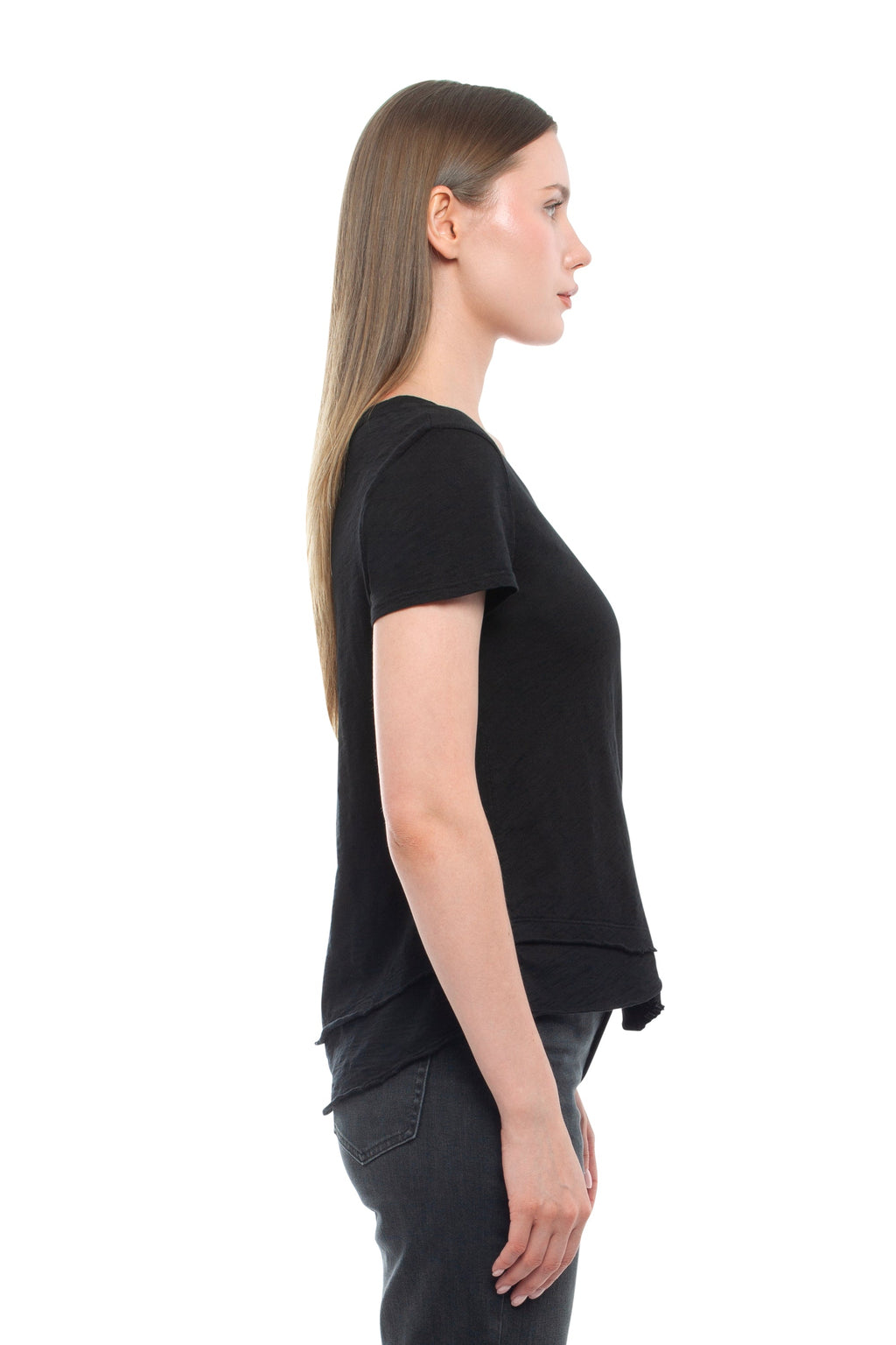 Short Sleeve Mock Layer Tee