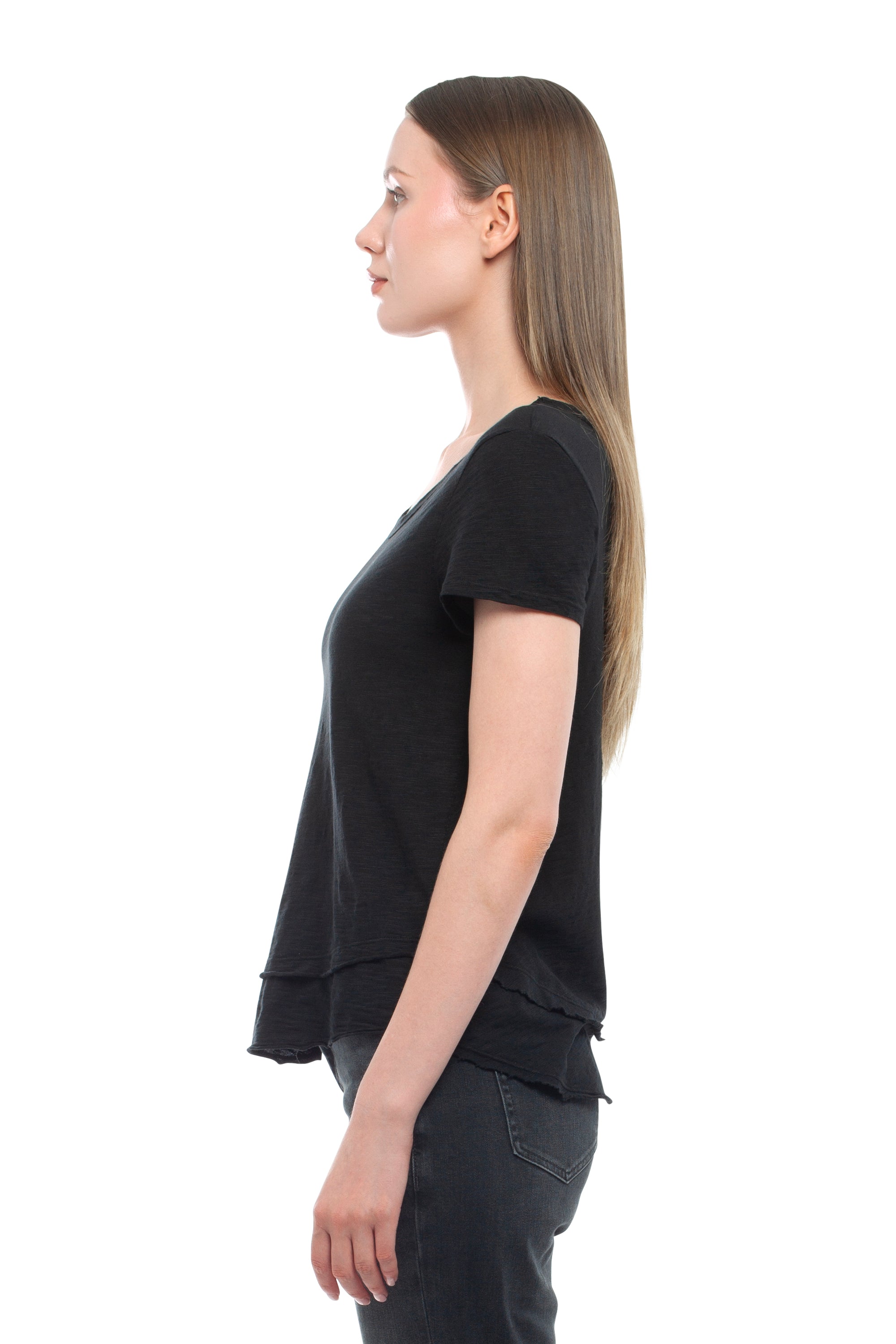 Short Sleeve Mock Layer Tee