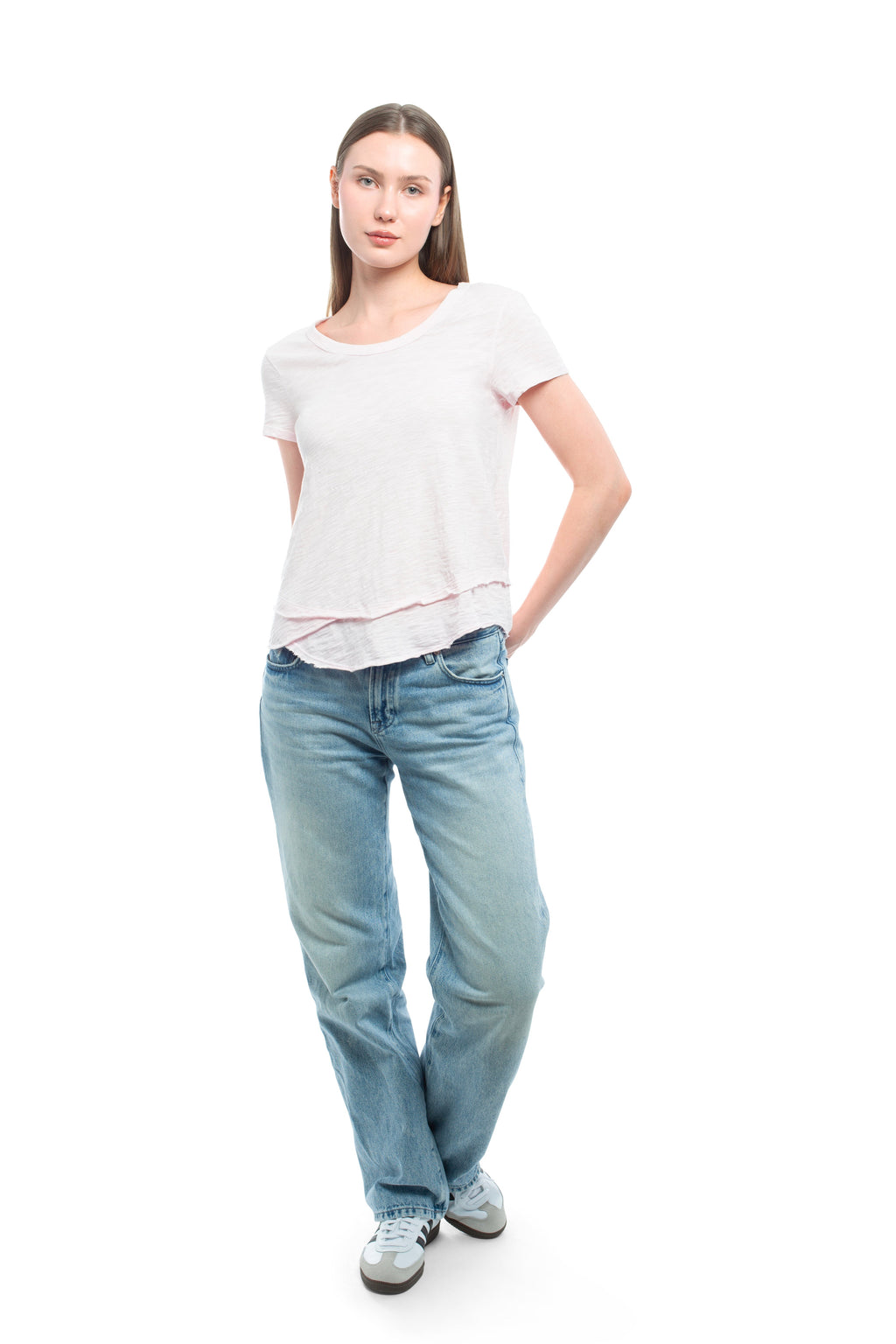 Short Sleeve Mock Layer Tee