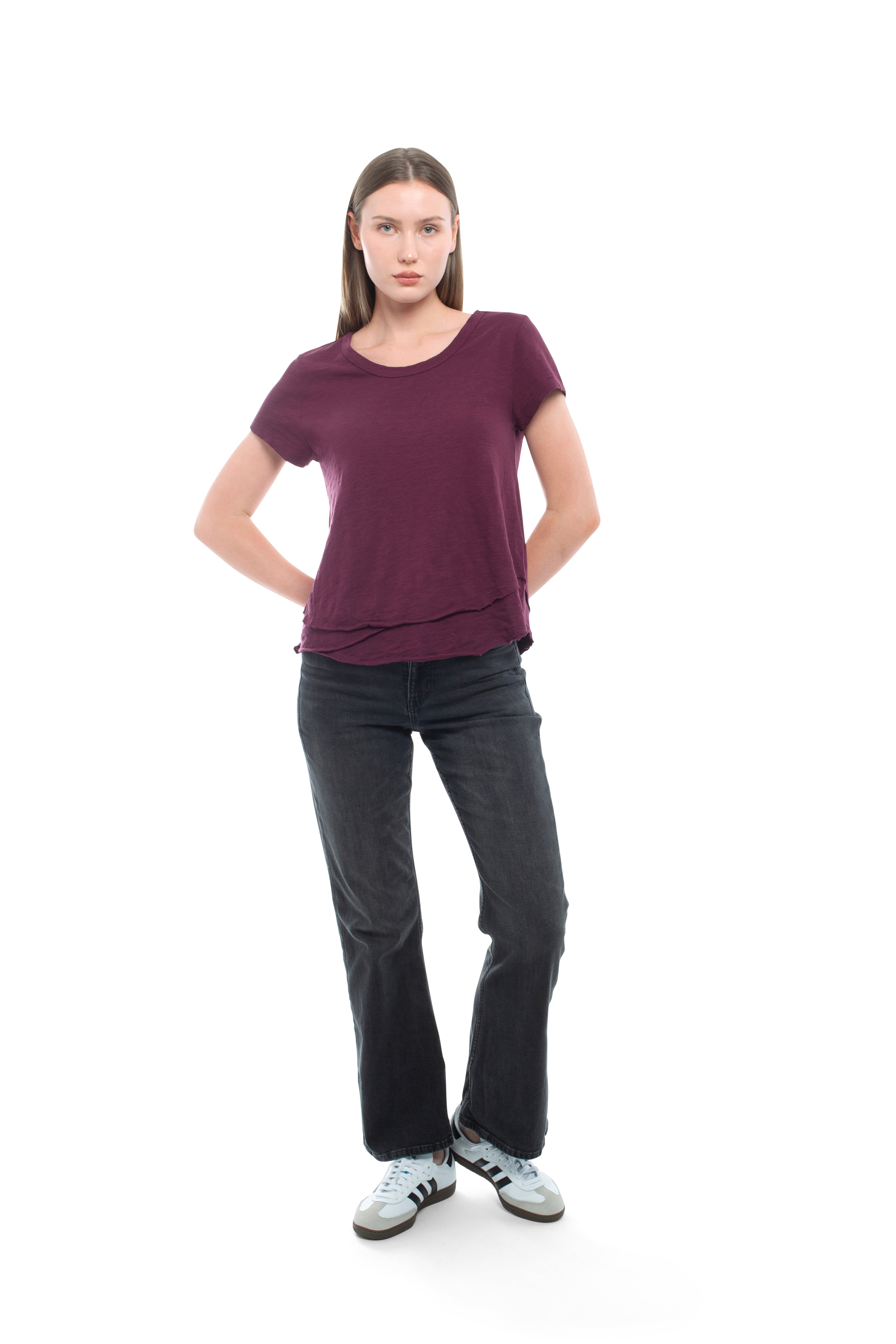 Short Sleeve Mock Layer Tee