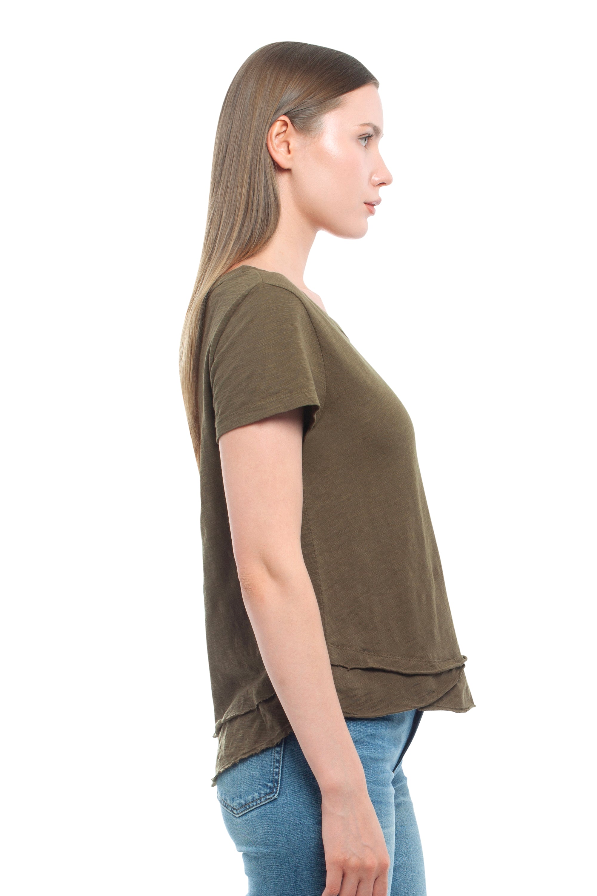 Short Sleeve Mock Layer Tee
