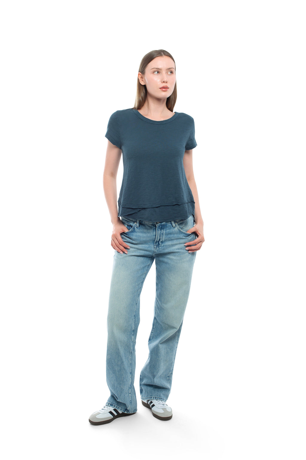 Short Sleeve Mock Layer Tee