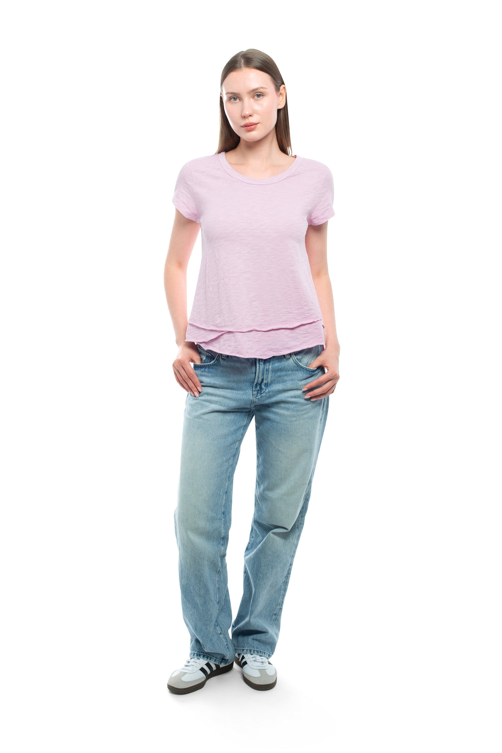 Short Sleeve Mock Layer Tee