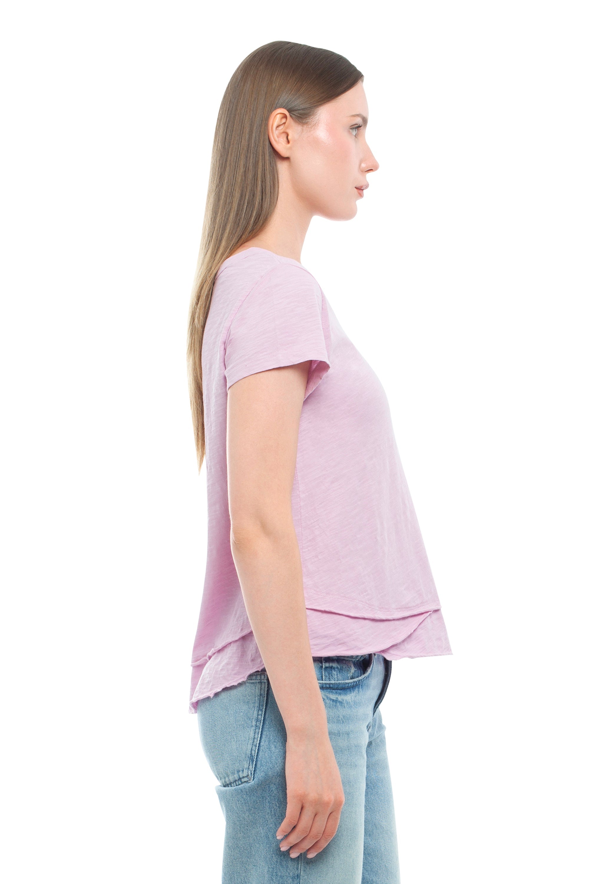 Short Sleeve Mock Layer Tee