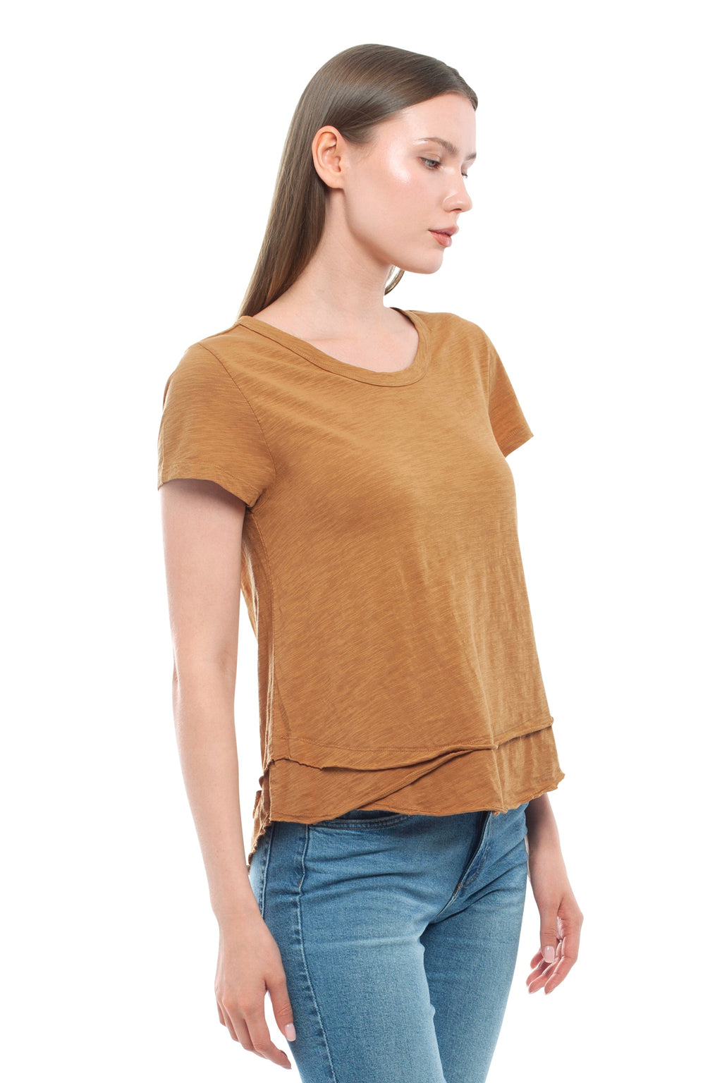 Short Sleeve Mock Layer Tee