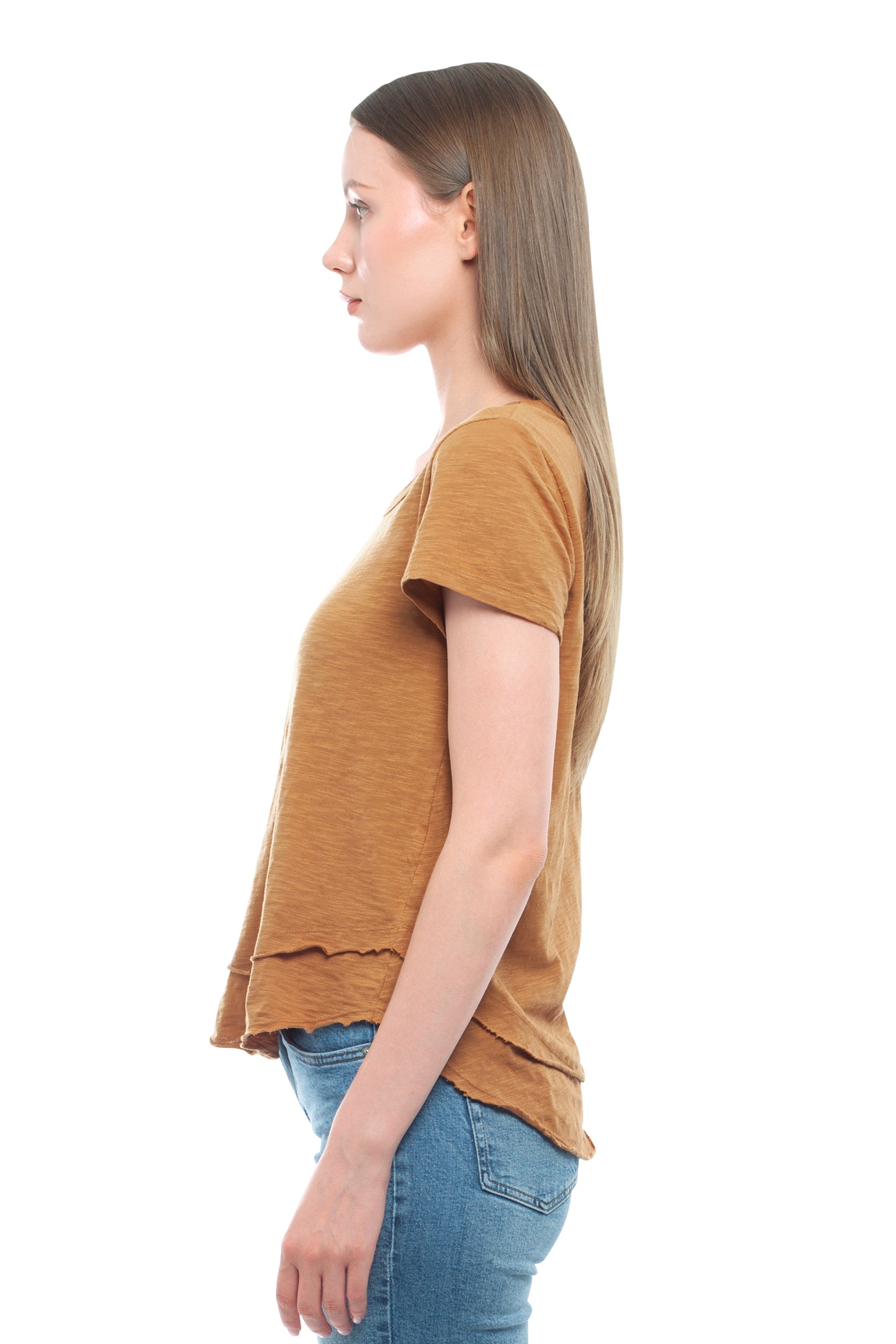 Short Sleeve Mock Layer Tee