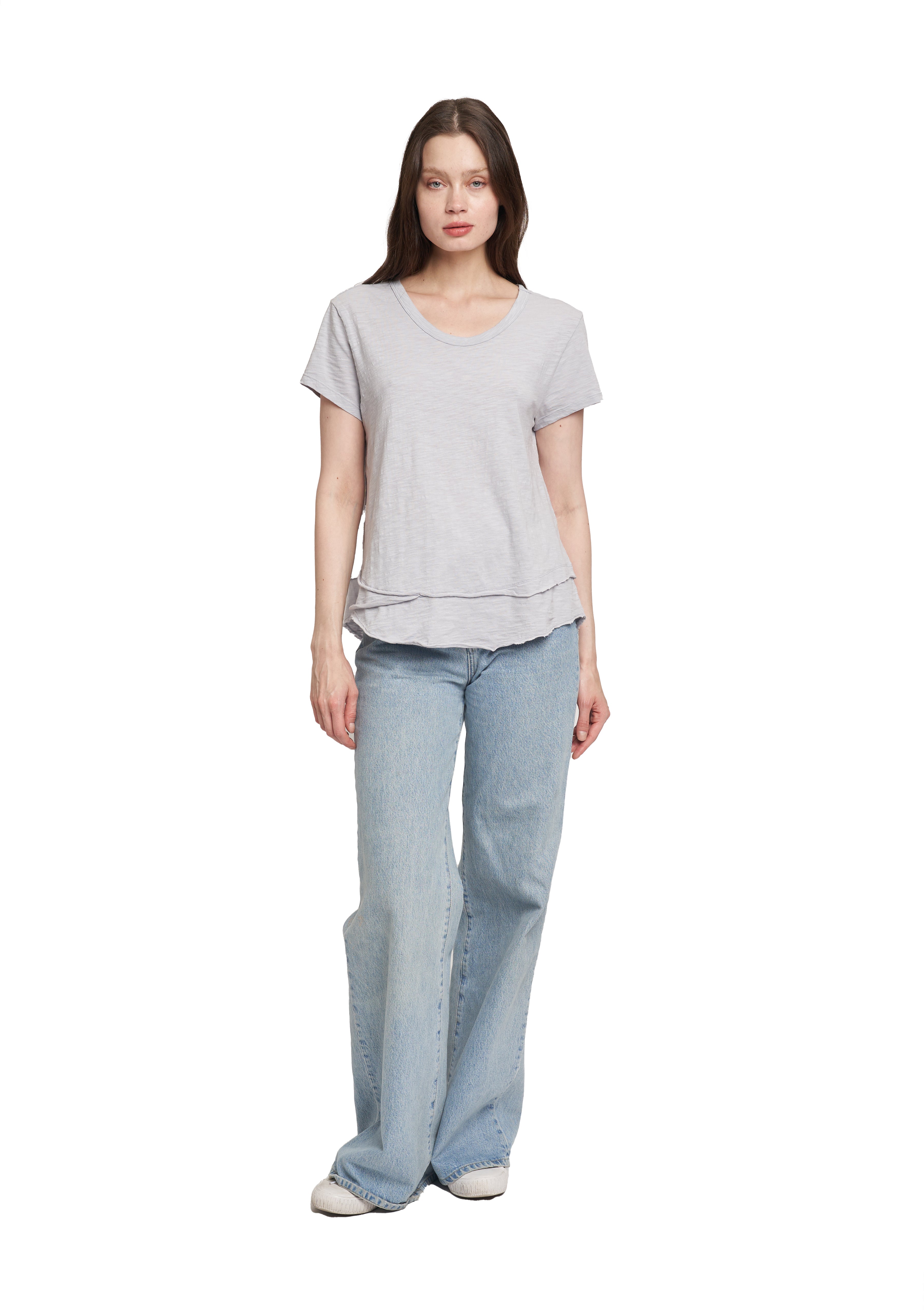 Short Sleeve Mock Layer Tee
