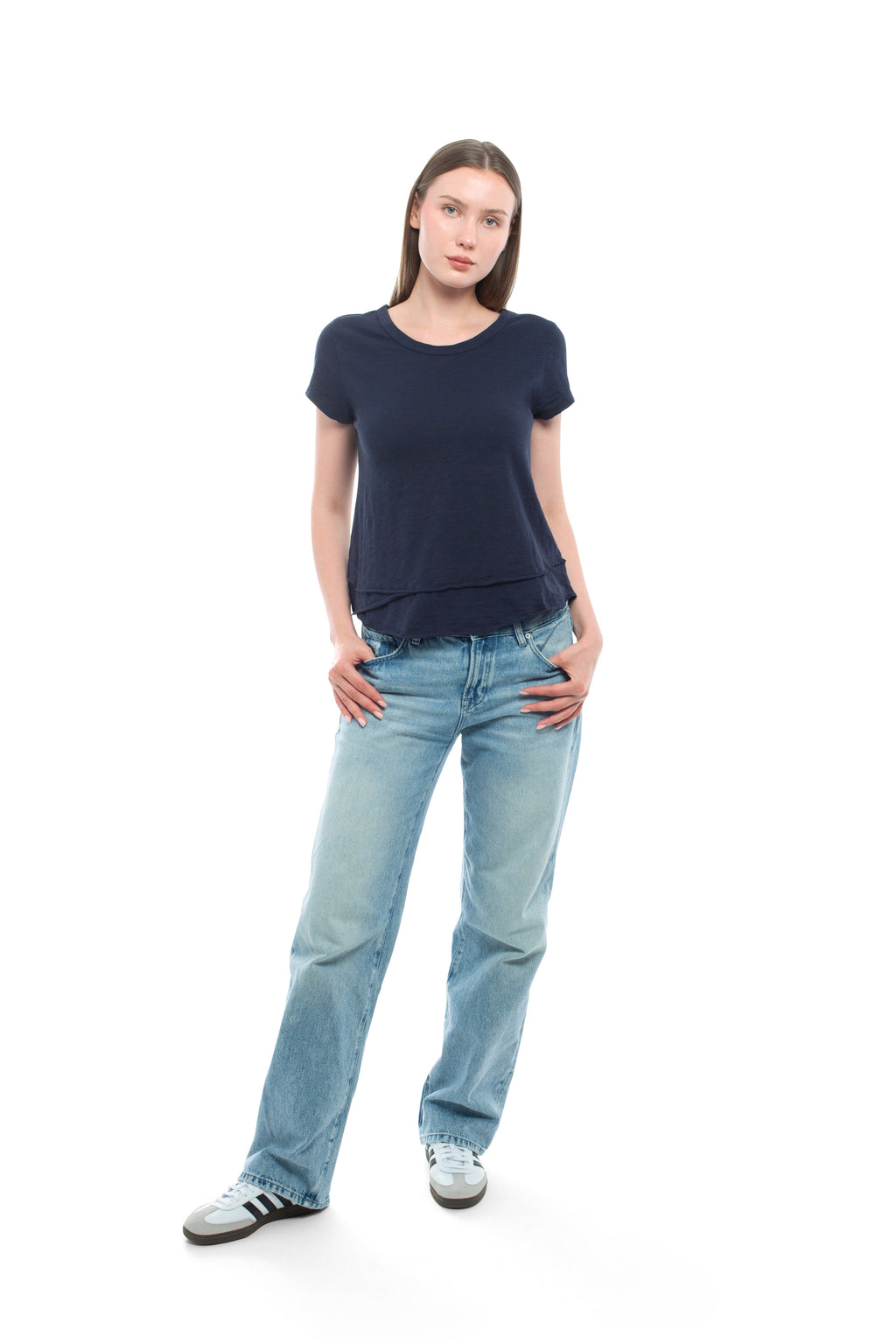 Short Sleeve Mock Layer Tee