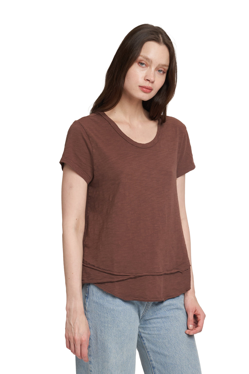 Short Sleeve Mock Layer Tee