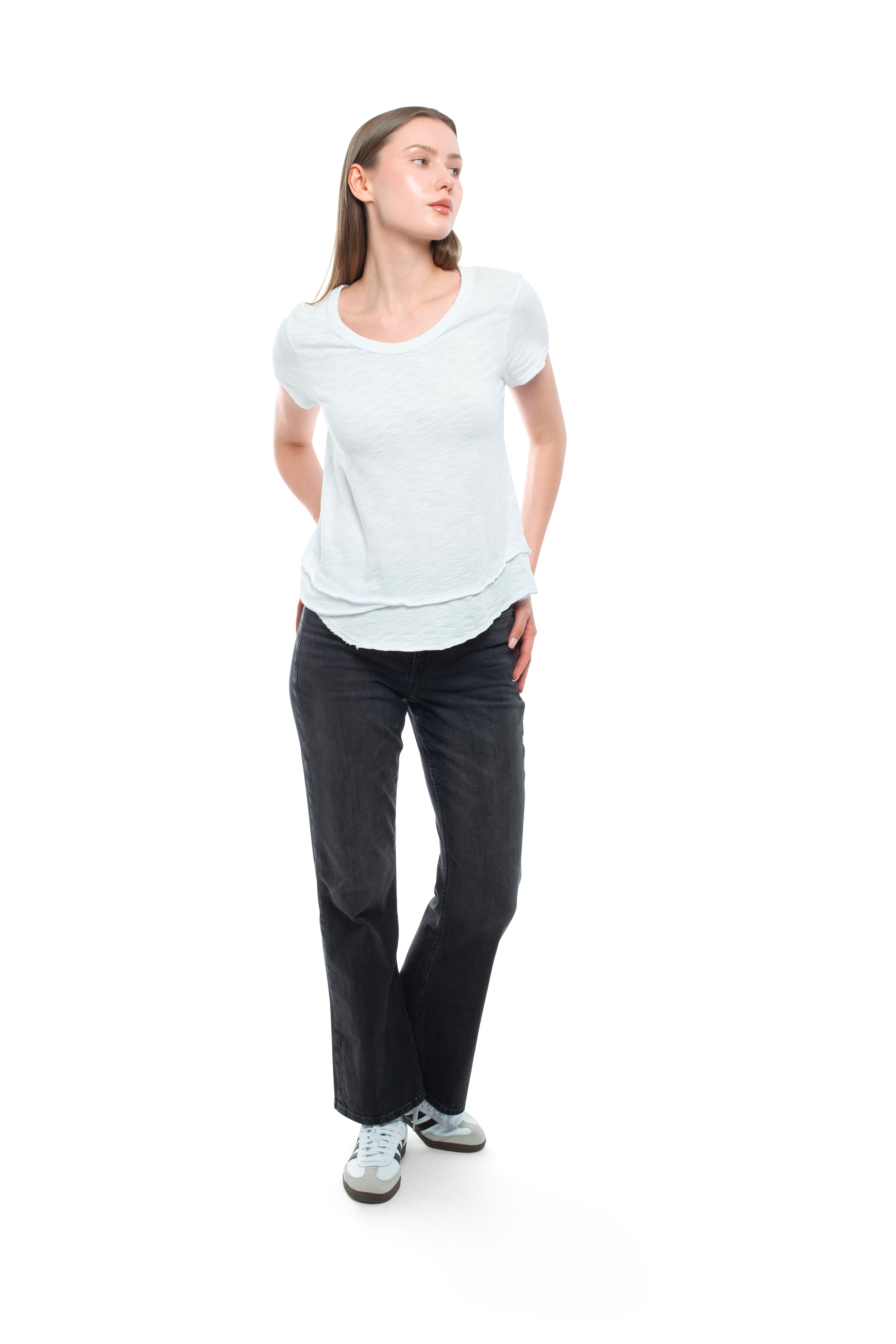 Short Sleeve Mock Layer Tee