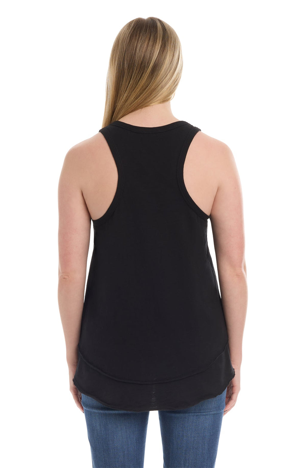 Shrunken Mock Hem Shirttail Tank